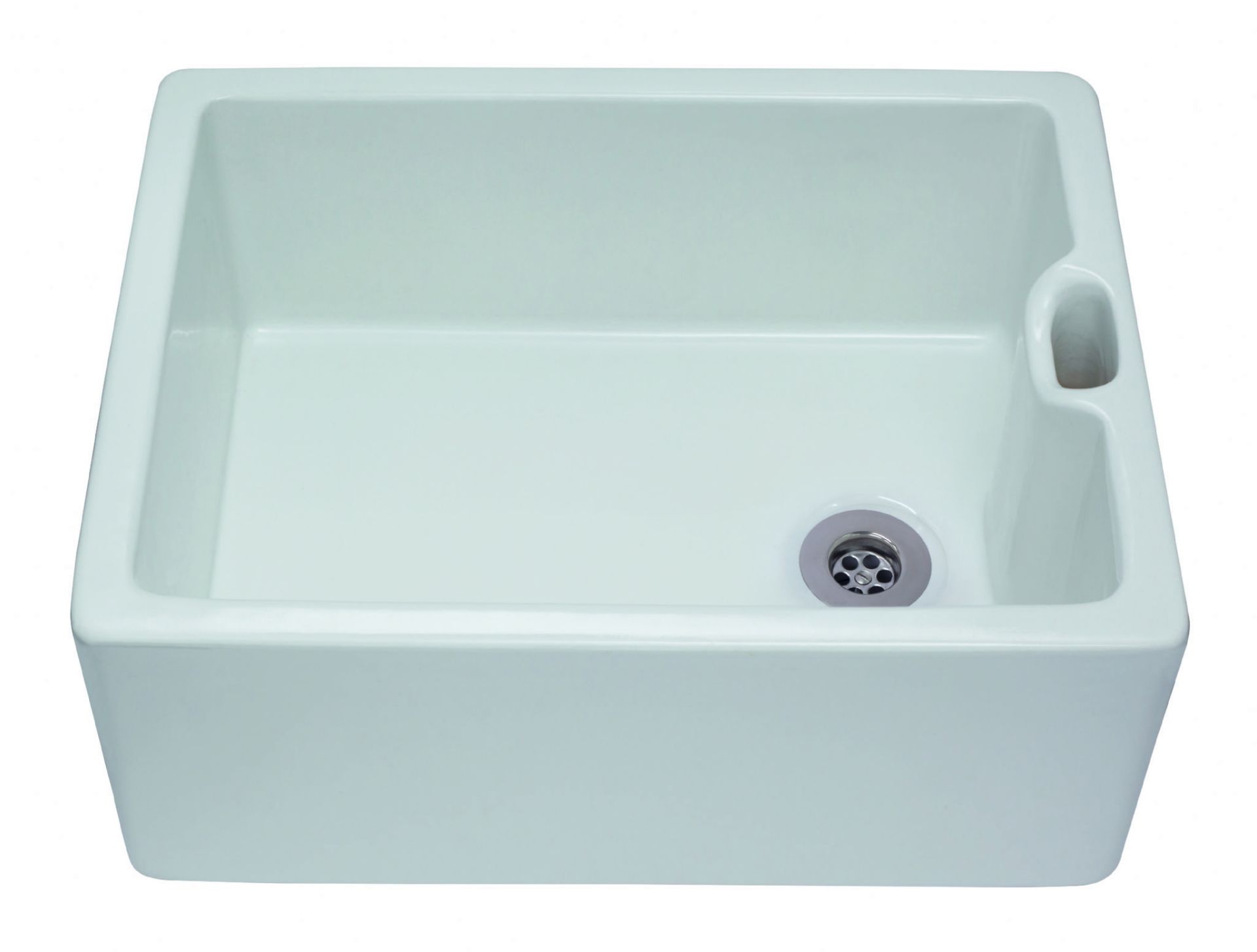 + VAT Brand New CDA KC11WH Single Bowl Ceramic Belfast Sink With Traditional Weir Overflow - Item