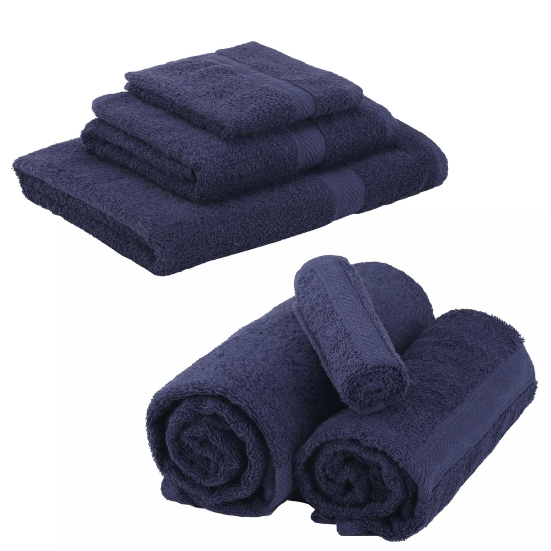 + VAT Brand New Royal Blue 6 Piece Towel Bale Set With 2 Face Towels - 2 Hand Towels And Two Bath
