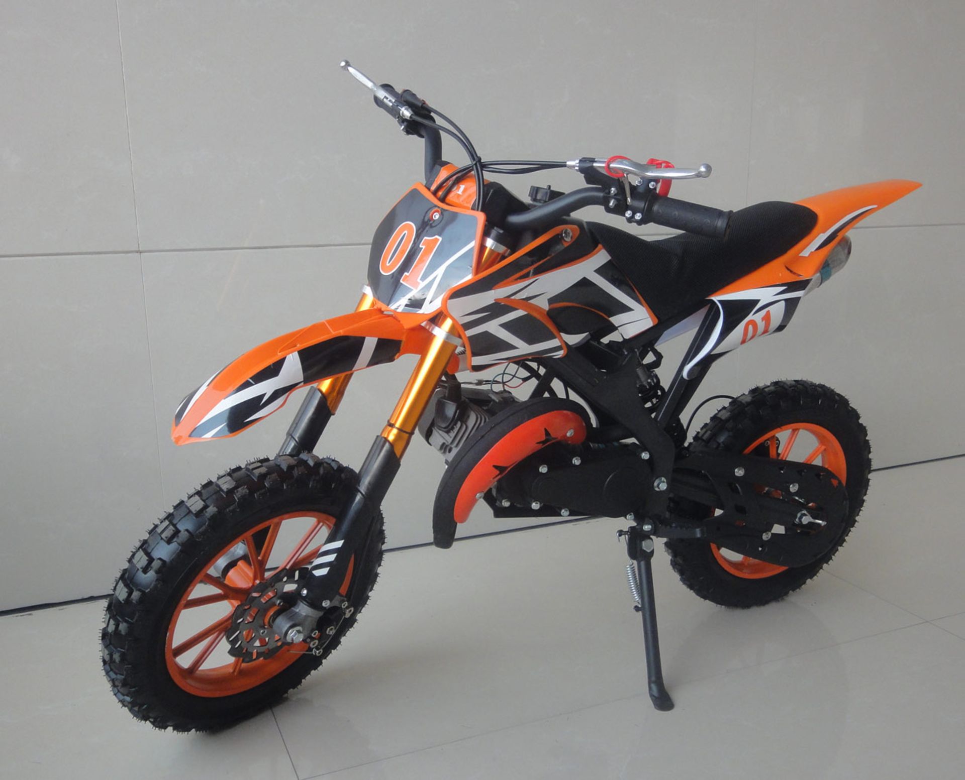 + VAT Brand New 49cc Falcon Mini Dirt Bike - Full Front & Rear Suspension - Disk Brakes - Easy Pull - Image 5 of 6