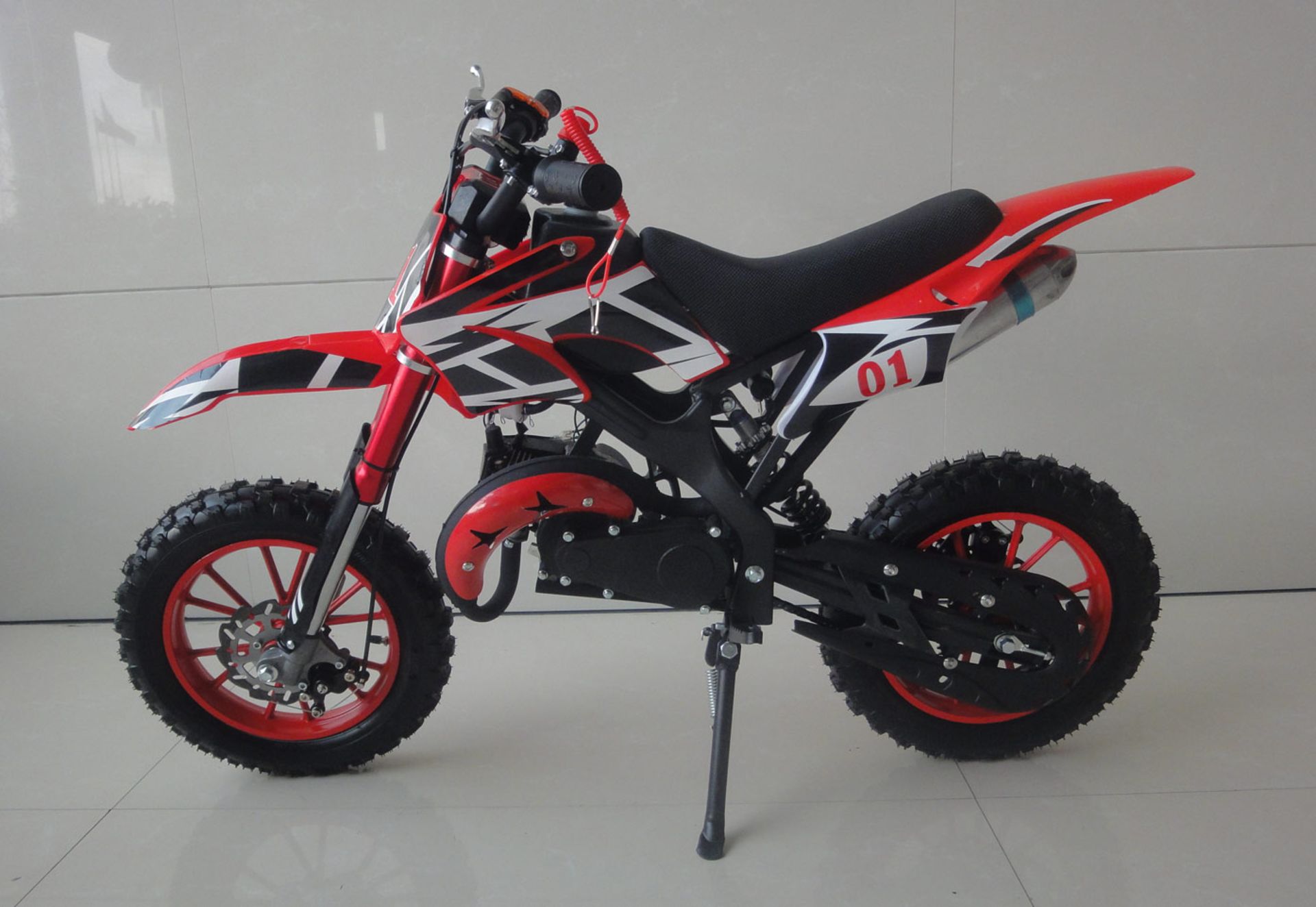 + VAT Brand New 49cc Falcon Mini Dirt Bike - Full Front & Rear Suspension - Disk Brakes - Easy Pull - Image 4 of 6