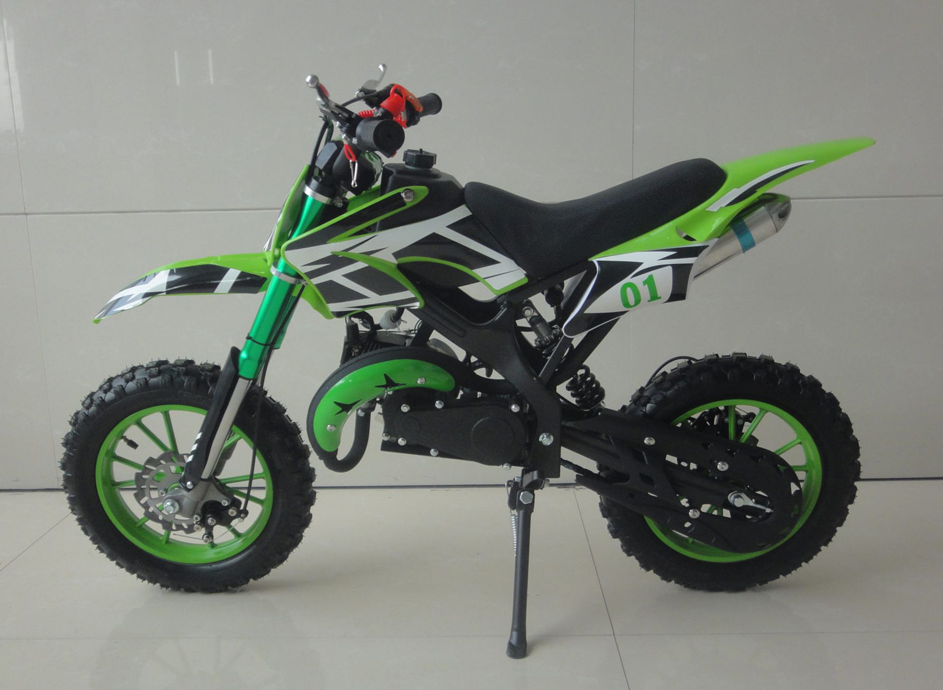 + VAT Brand New 49cc Falcon Mini Dirt Bike - Full Front & Rear Suspension - Disk Brakes - Easy Pull - Image 2 of 6