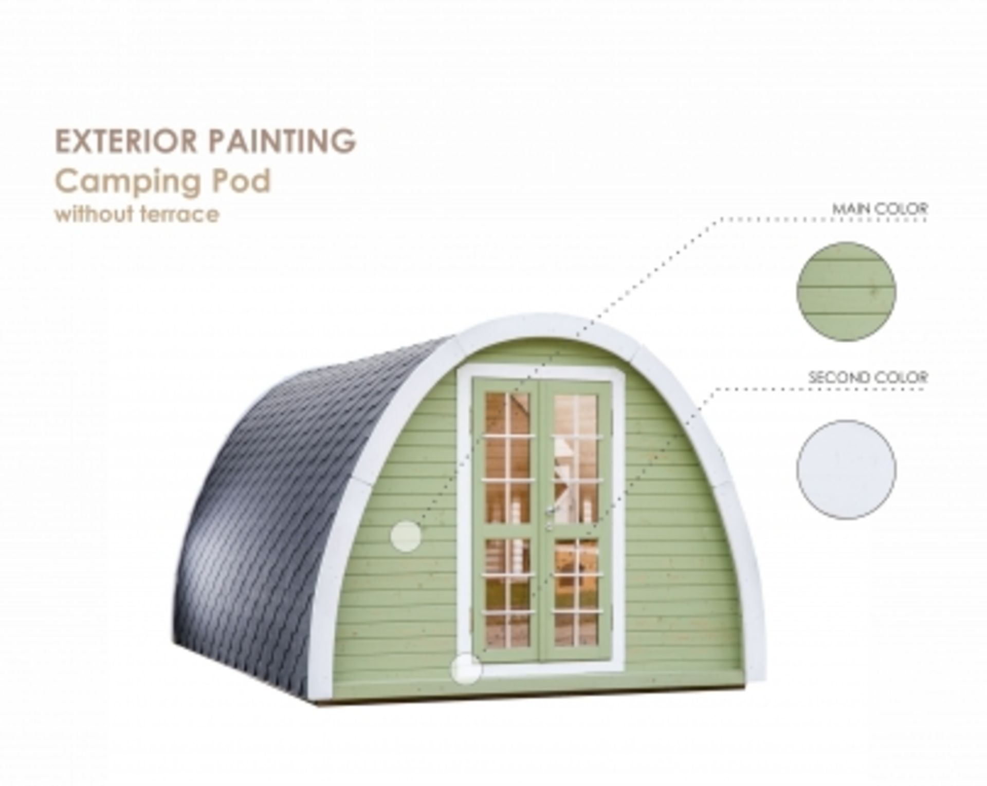 + VAT Brand New 3.2 x 4.8m Insulated Camping Pod - Pod Made From Spruce With Insulated Walls - Roof