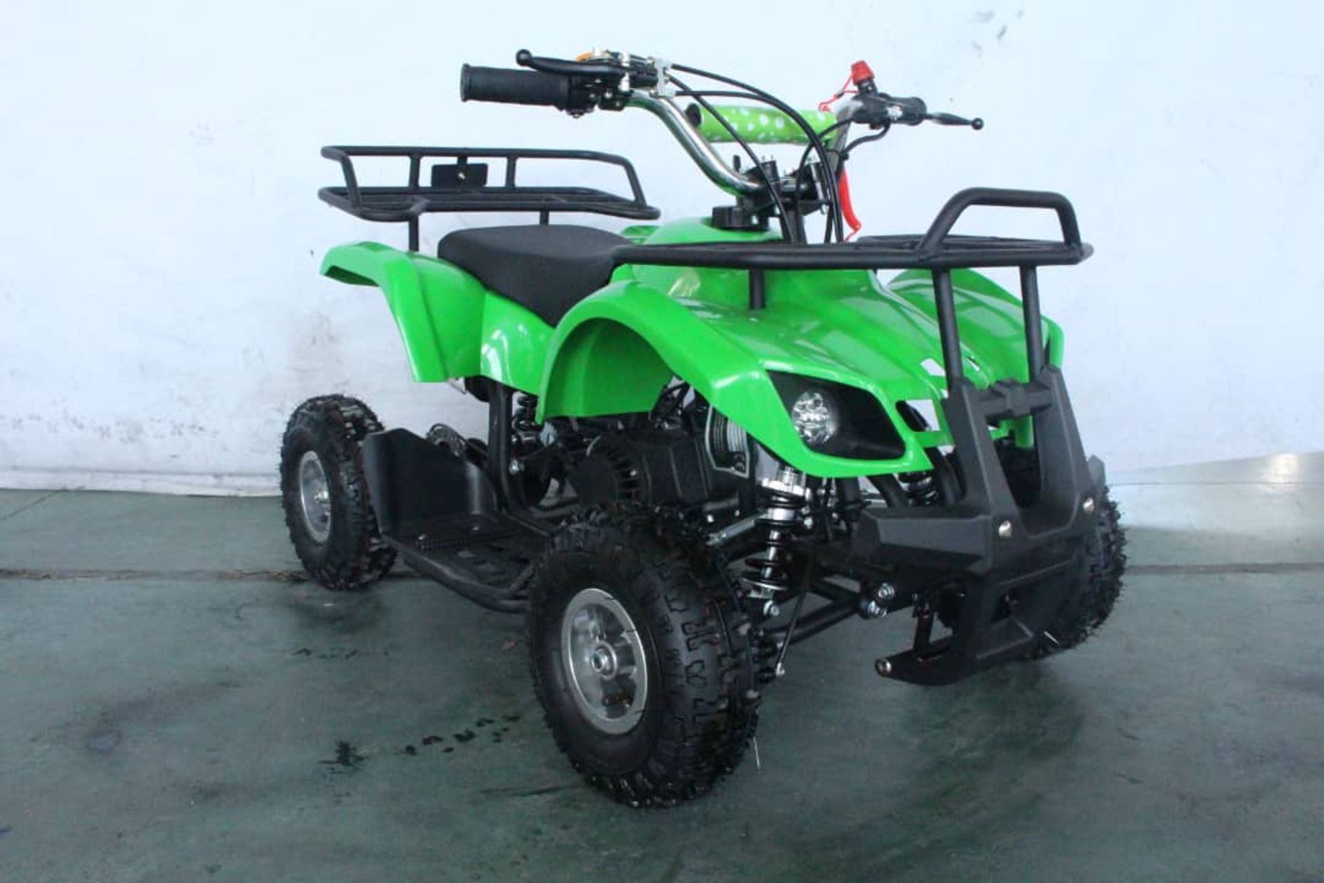 + VAT Brand New 49cc Hawk Mini Quad Bike - Colours May Vary - Full Front And Rear Suspension - Disk - Image 8 of 9