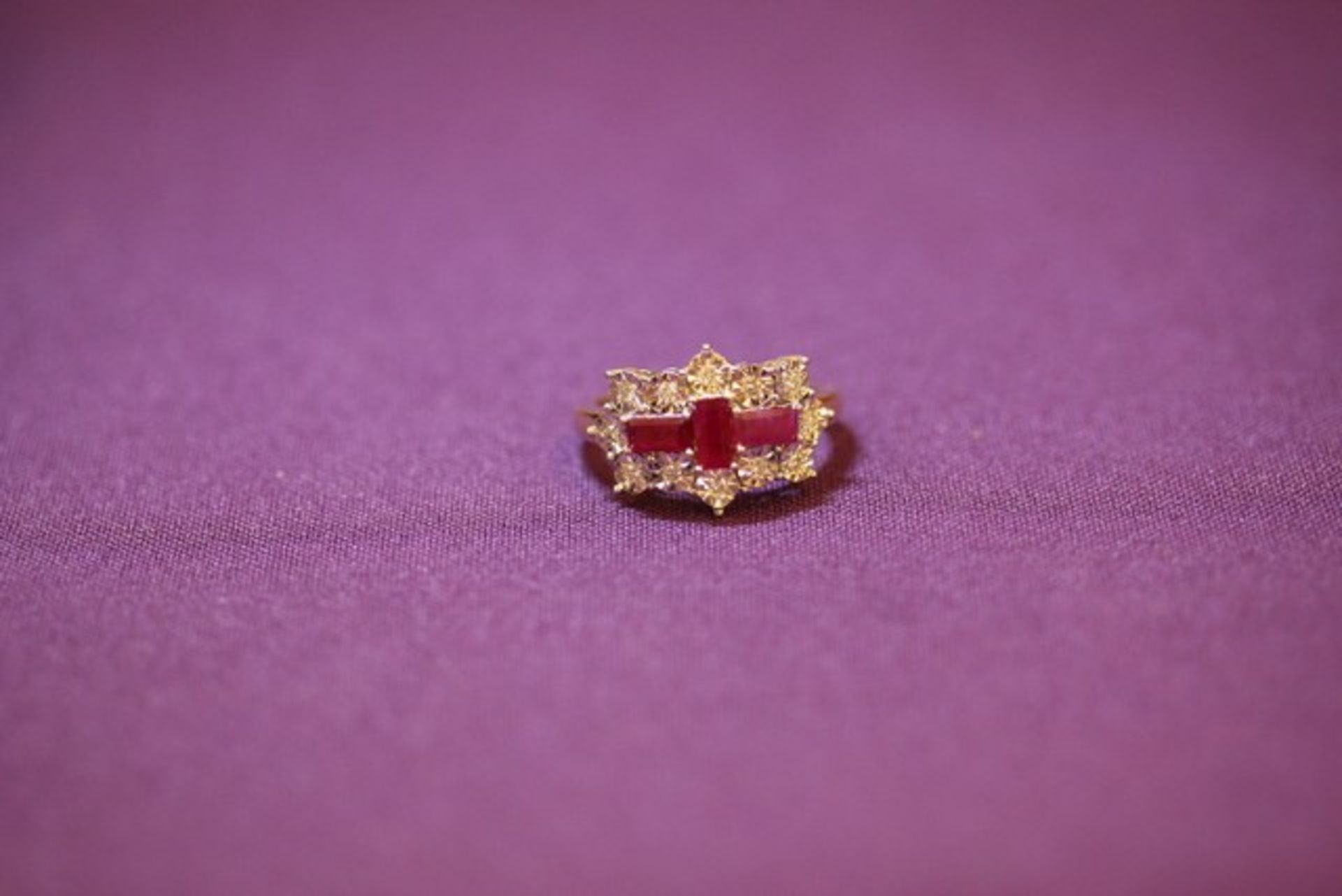 No VAT Brand New Yellow Gold Ruby & Diamond Dress Ring
