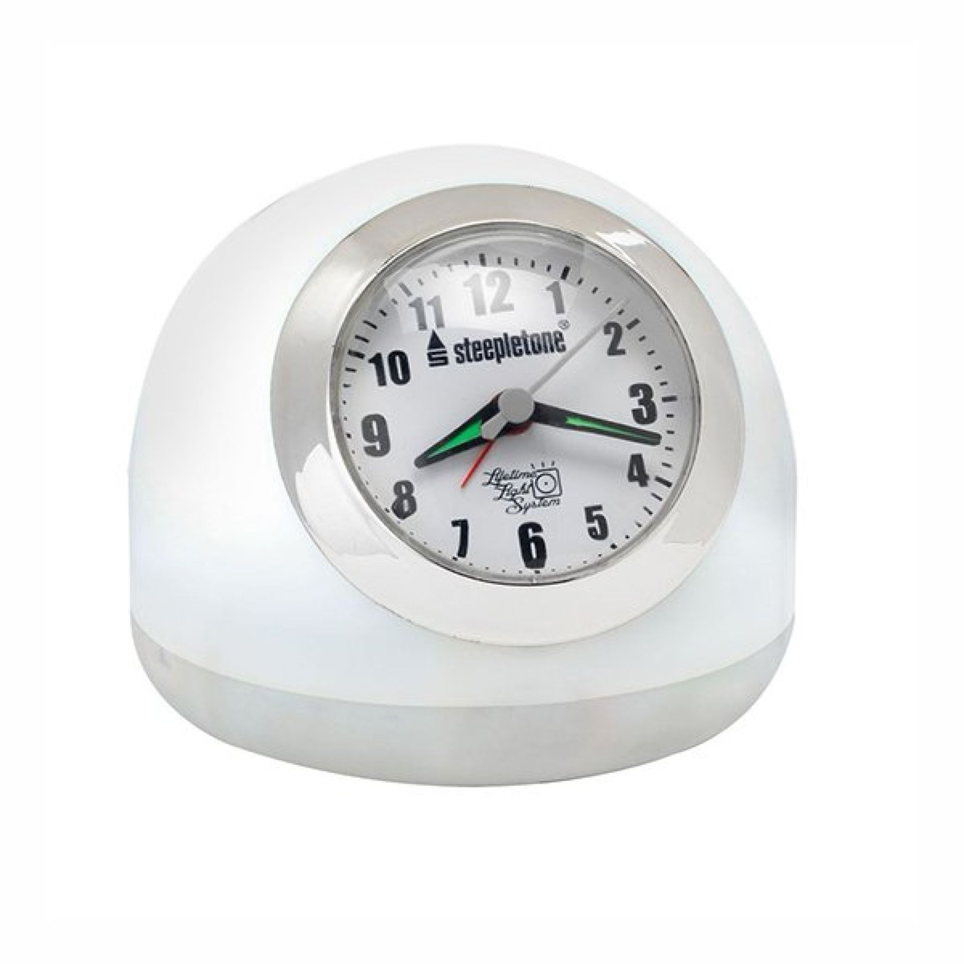 + VAT Brand New LED Touch Controlled Clock Alarm With Radio & Touch Control White & Mood Lighting (