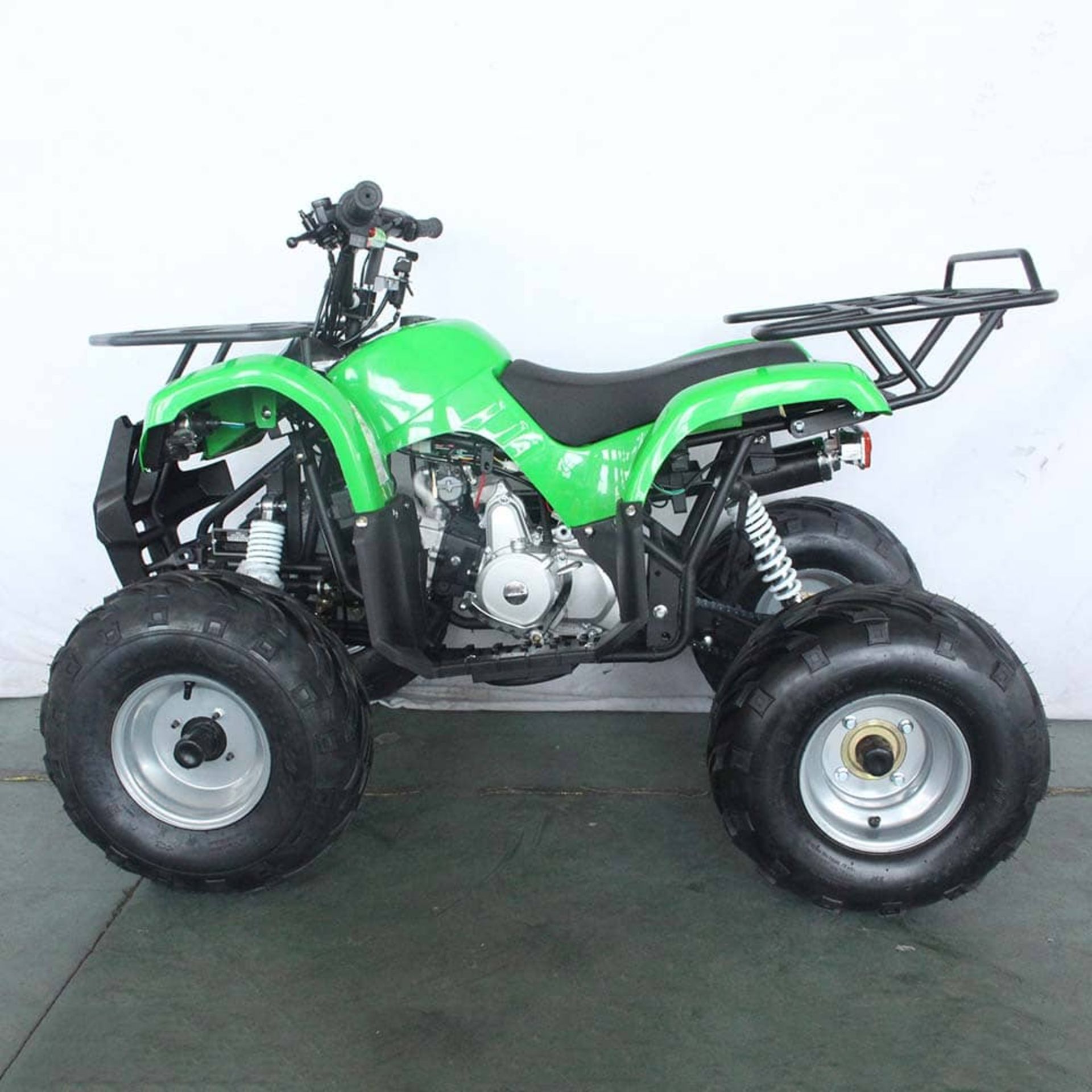 + VAT Brand New 125cc Mini Quad Bike - Four Strokes - Single Cylinder - Front Drum Brakes & Rear - Bild 3 aus 9