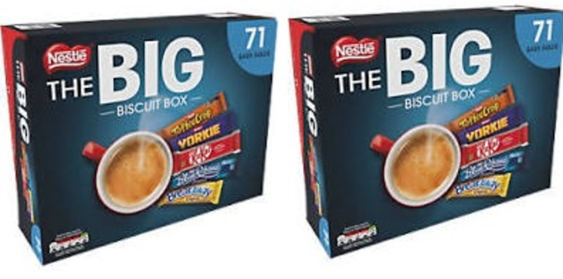 + VAT Brand New 142 Biscuits (2 x The Big Biscuit Box) Including Toffee Crisp, Yorkie, KitKat, Blue