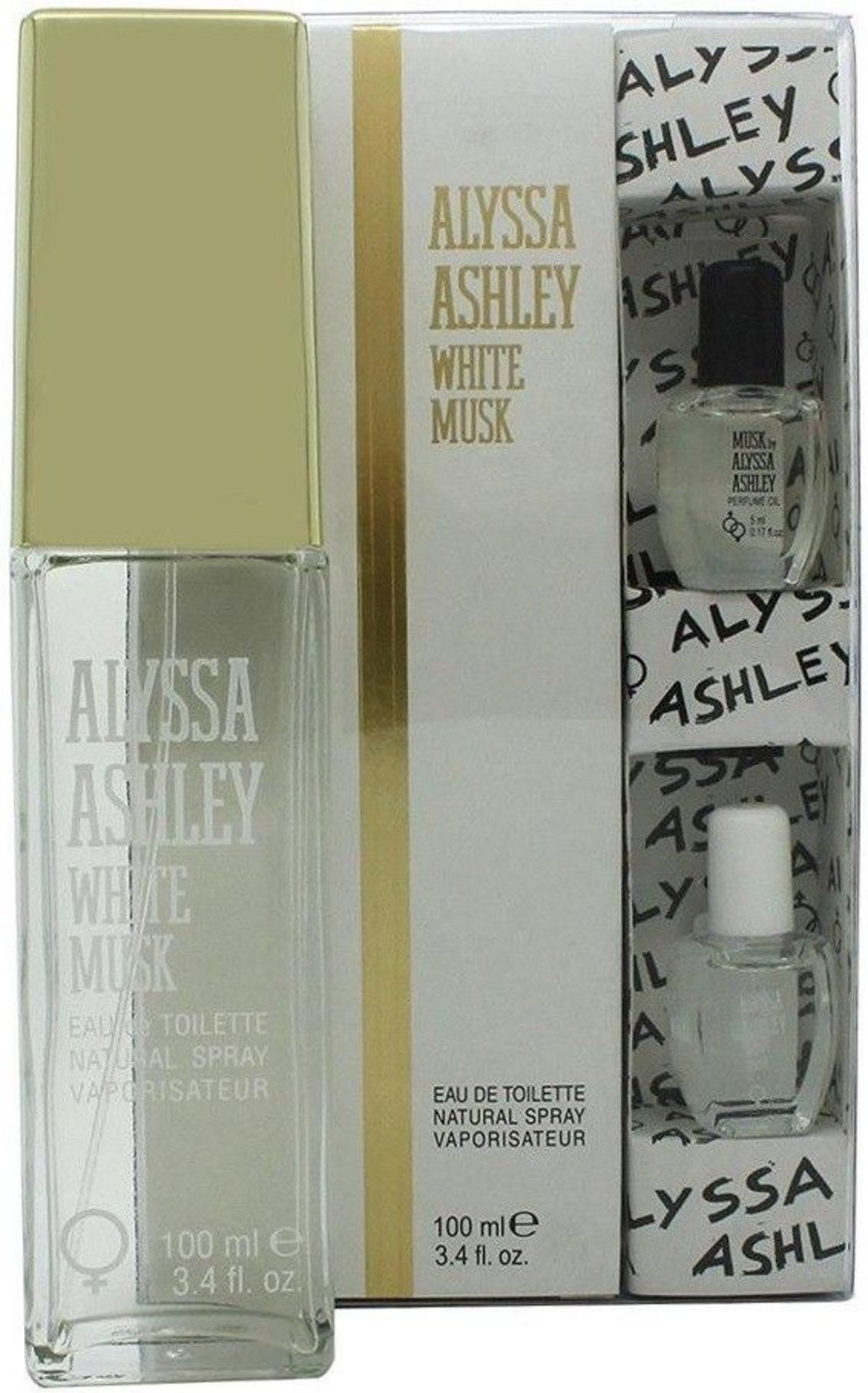 + VAT Brand New Alyssa White Musk 100ml EDT Spray + 2x5ml Musk Oil