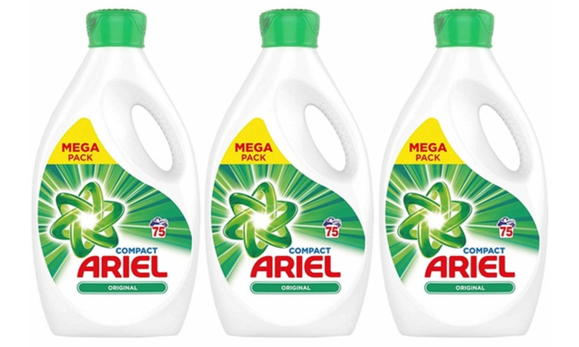 + VAT Brand New Three Bottles Of 75 Wash Ariel Compact Washing Liquid -