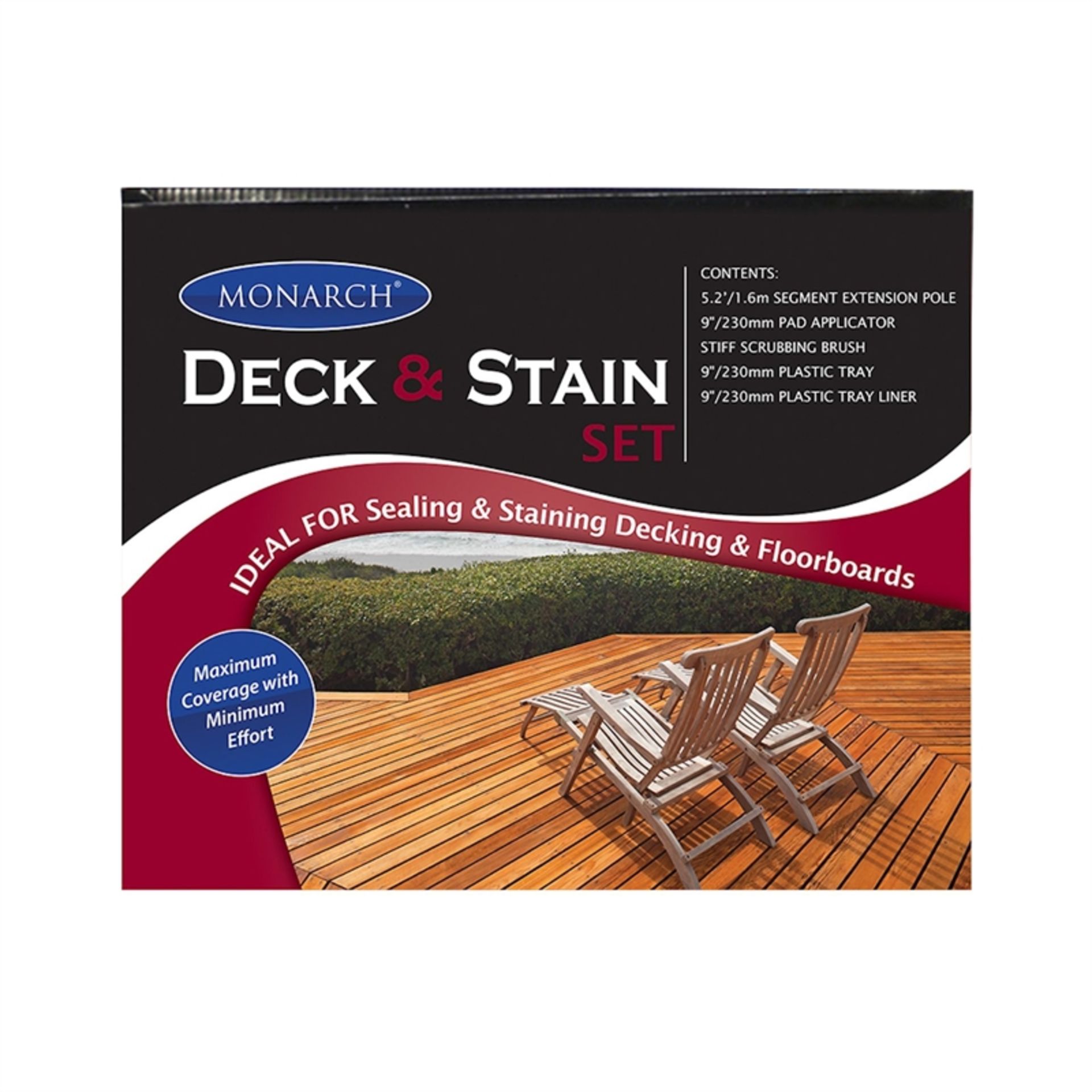 + VAT Brand New Monarch Deck & Stain Set Inc 1.6m Segment Pole / Pad Applicator / Scrubbing Brush /