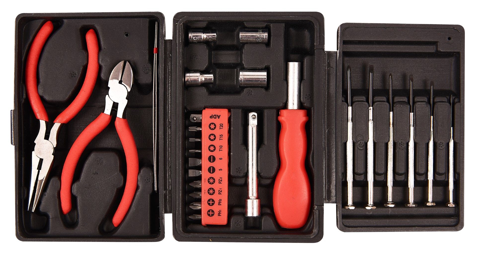 + VAT Brand New 25pc Mini Tool Kit - Includes 6 Precision Screwdrivers, Power Bits, 1/4 Inch Drive