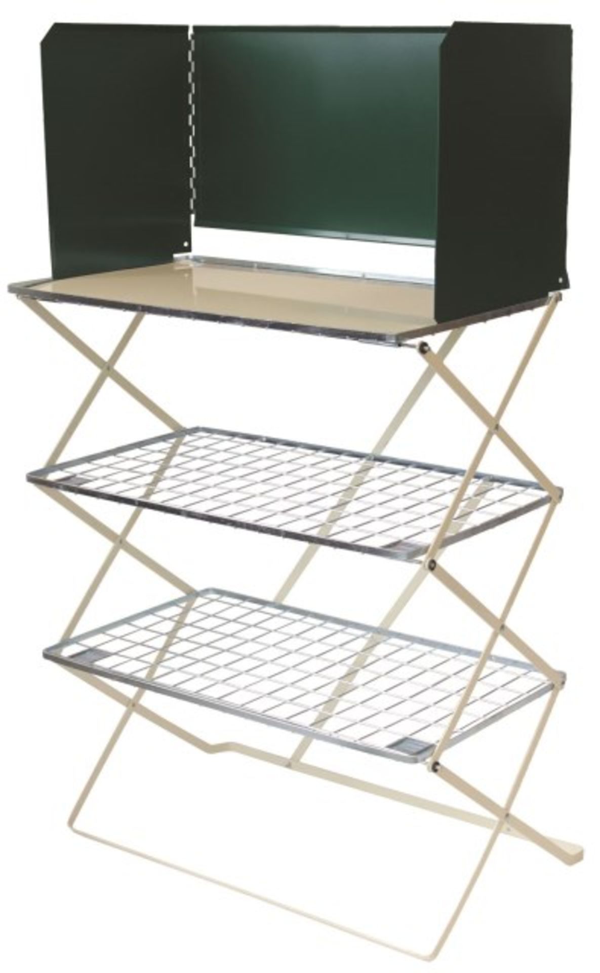 + VAT Brand New 3 Tier Concertina Workstation With Carrybag And Detatchable Wind Shield RRP39.99