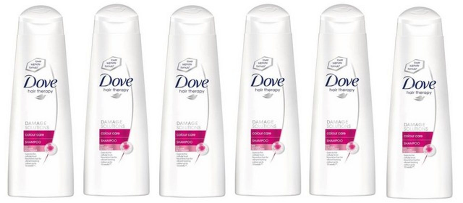 + VAT Brand New A Lot Of Six 200ml Bottles Dove Colour Care Shampoo