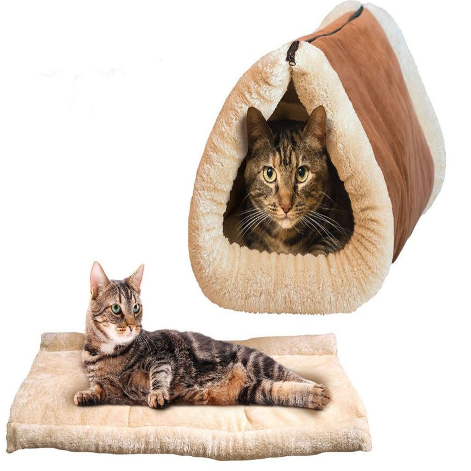 + VAT Brand New Amazing 2 in 1 Kitty Cabin - Tunnel Bed & Mat