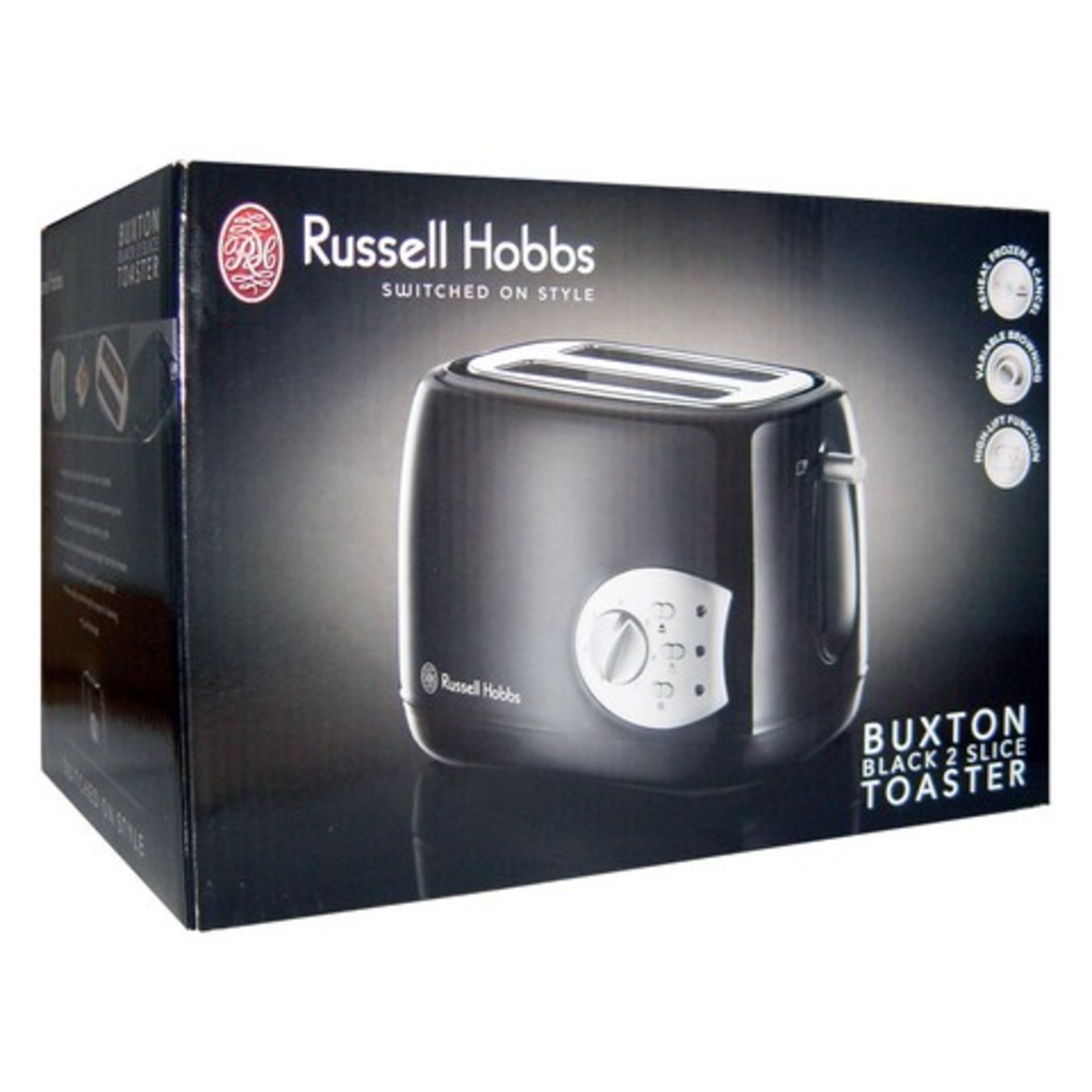 + VAT Brand New Russell Hobbs Two Slice Toaster - With Reheat/Frozen/Cancel Features - Variable Brow - Image 2 of 3