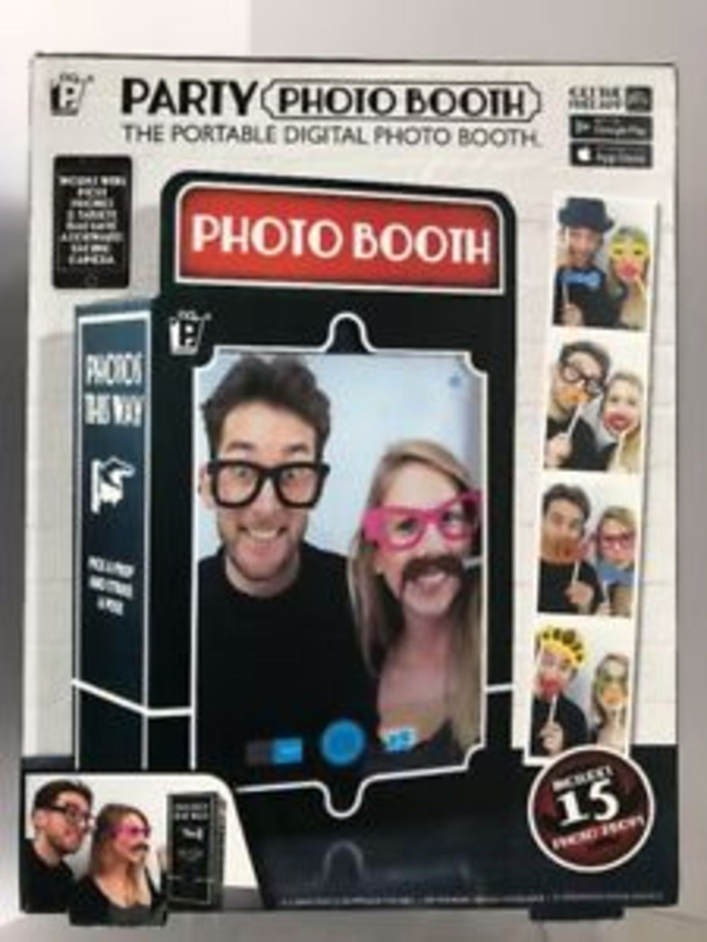 + VAT Brand New Portable Party Photo Booth - with 15 Props ISP £11.99 (Ebay)
