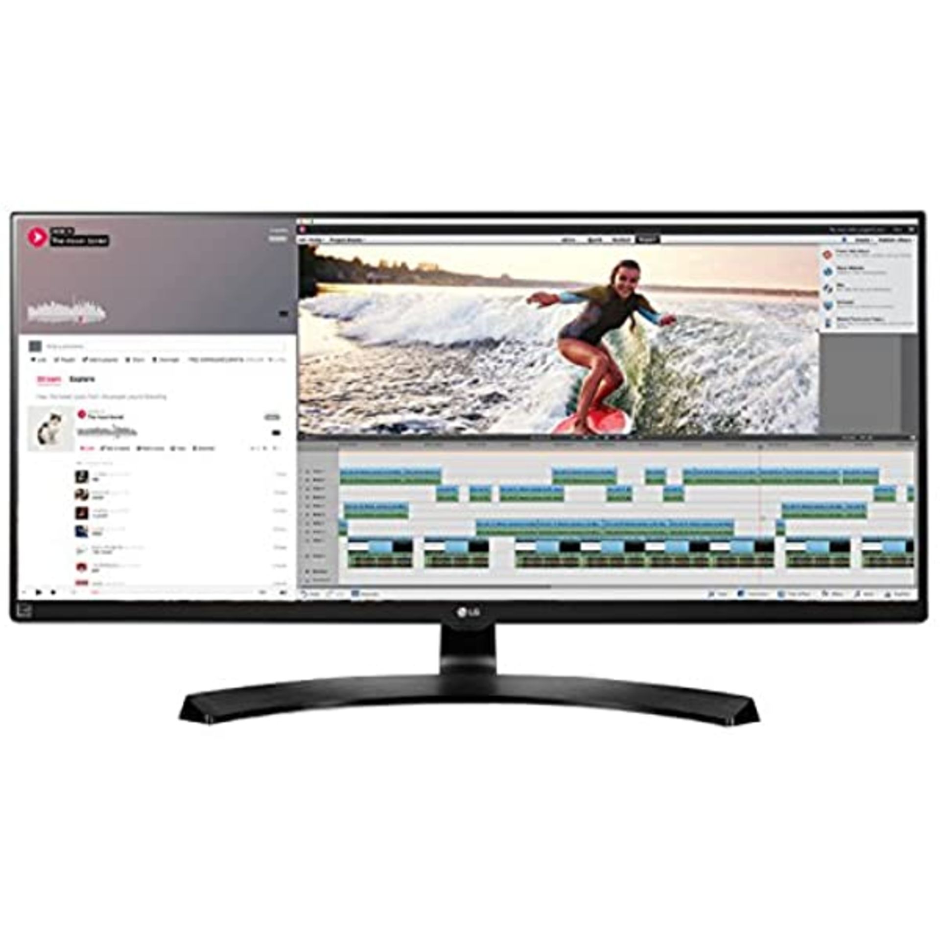 + VAT Grade A LG 34 Inch QHD ULTRA WIDE LED IPS MONITOR - 3440 X 1440P - HDMI, DISPLAY PORT,