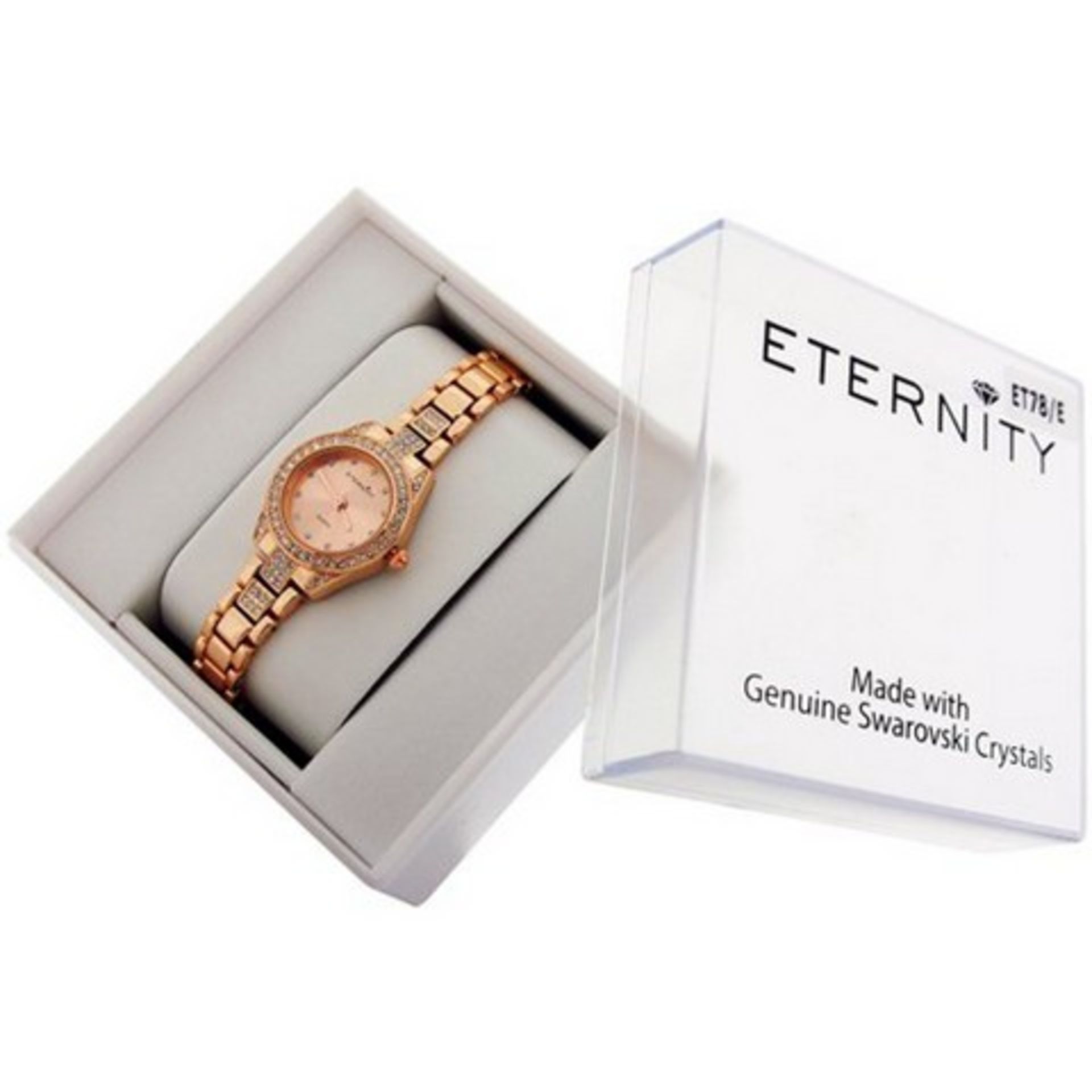 + VAT Brand New Ladies Swarovski Crystal Eternity Watch With Rose Strap & Bezel - Image 2 of 2