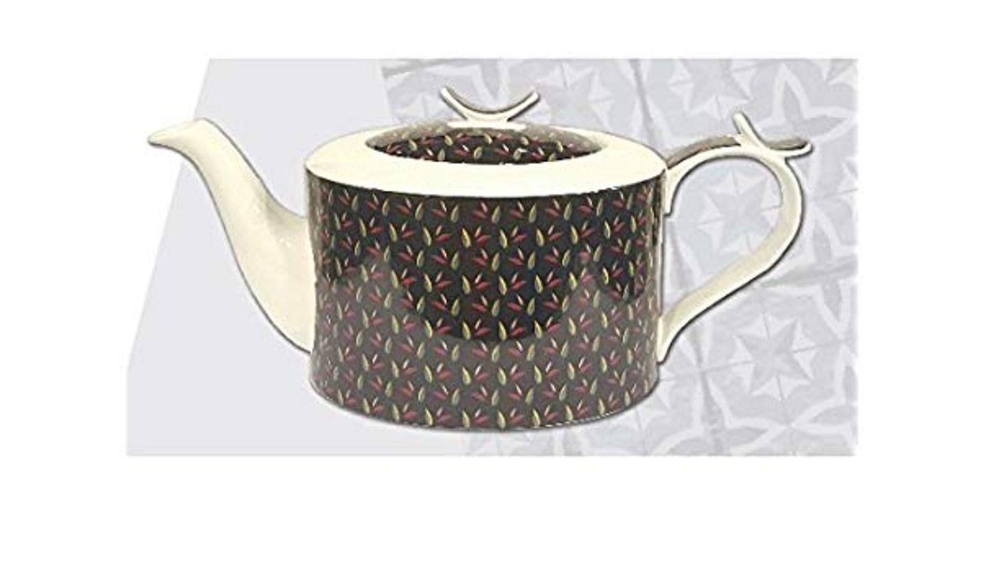 + VAT Brand New Jameson + Tailor Brilliant Porcelain Modern Tealeafs On Black Background Teapot
