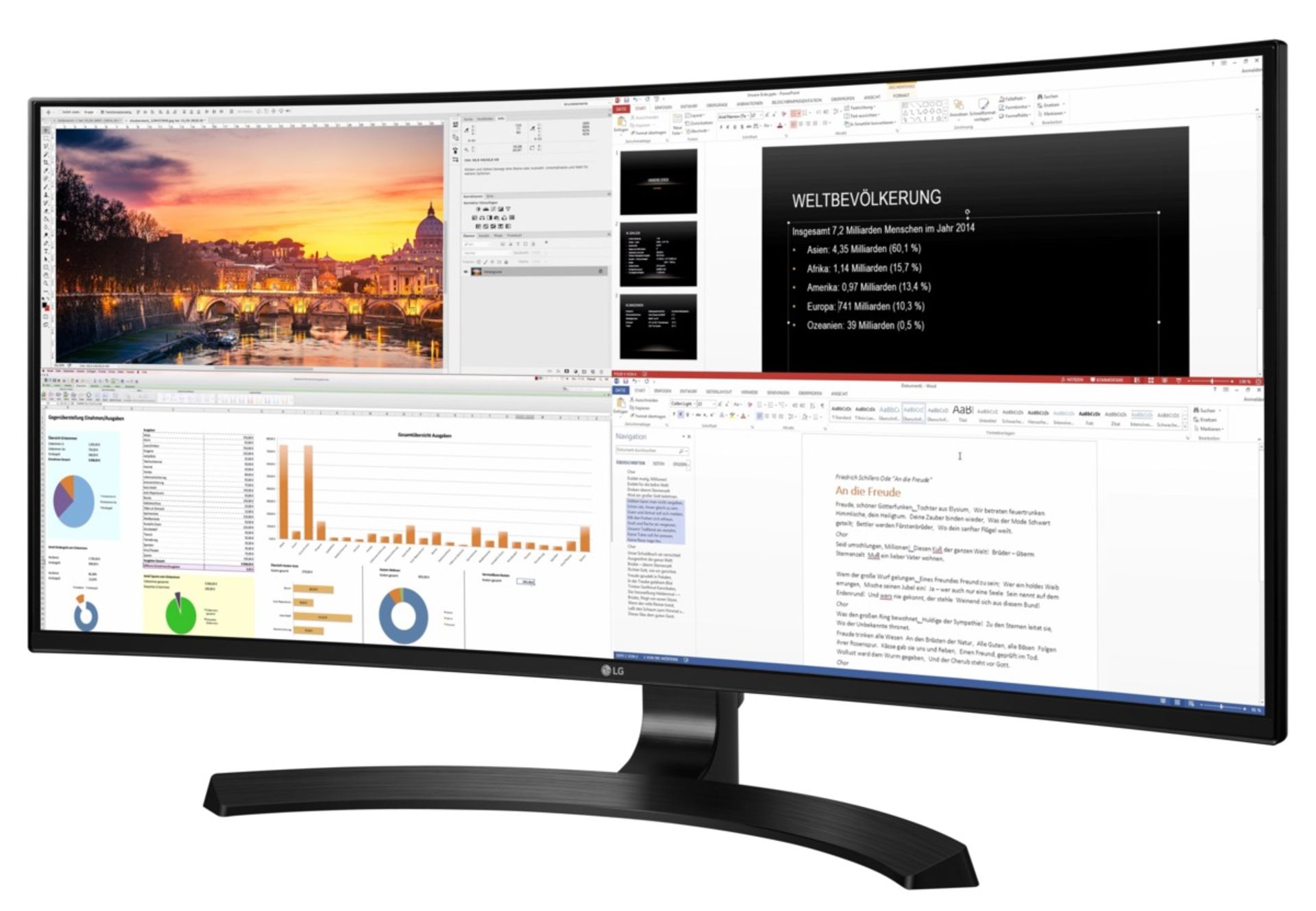 + VAT Grade A LG 34 Inch CURVED QHD ULTRA WIDE LED IPS MONITOR - 3440 X 1440P - HDMI, DISPLAY PORT
