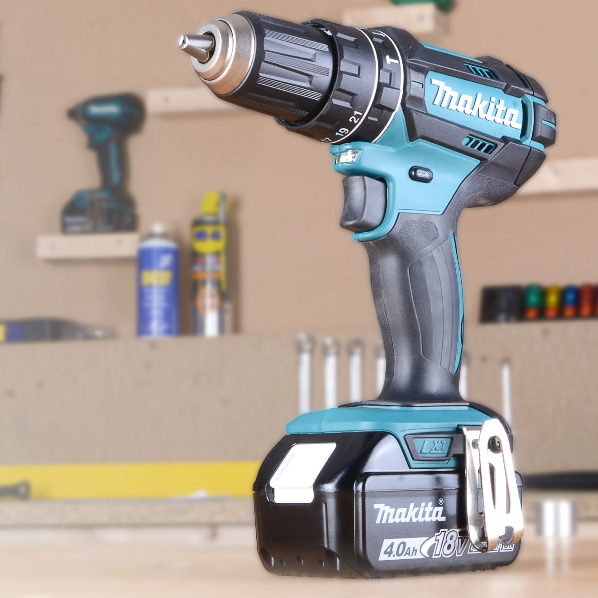 + VAT Brand New Makita 18v Li-ion Combi Drill With 4.0Ah Battery - Makita Charger - Makita Carry - Image 2 of 2