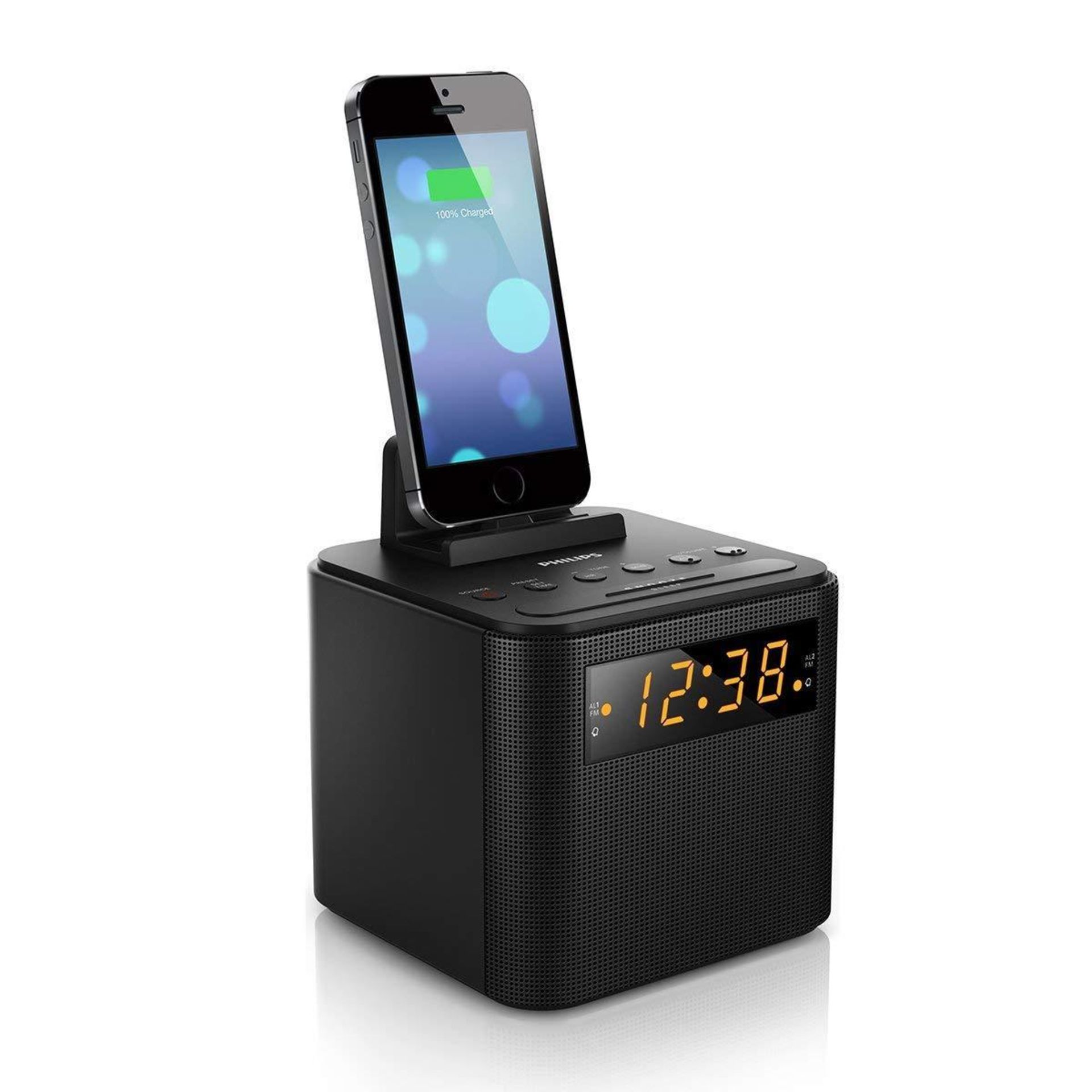 + VAT Grade A Philips Clock Radio Charging Station AJ3200/12 - Suitable for iPhone or Android