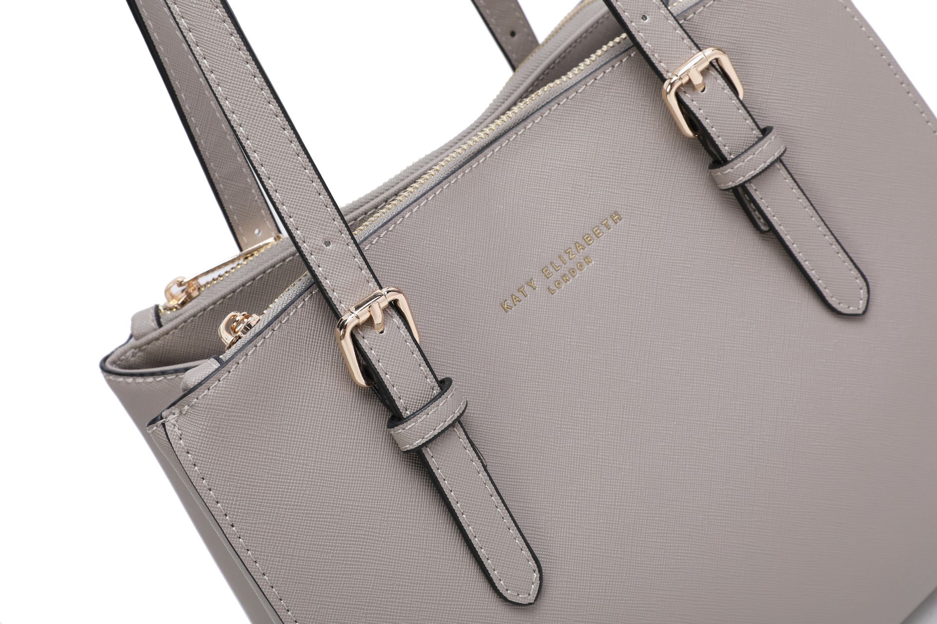 No VAT Brand New Special Edition Katy Elizabeth London Grey Medium Tote Bag With Detachable - Image 8 of 9