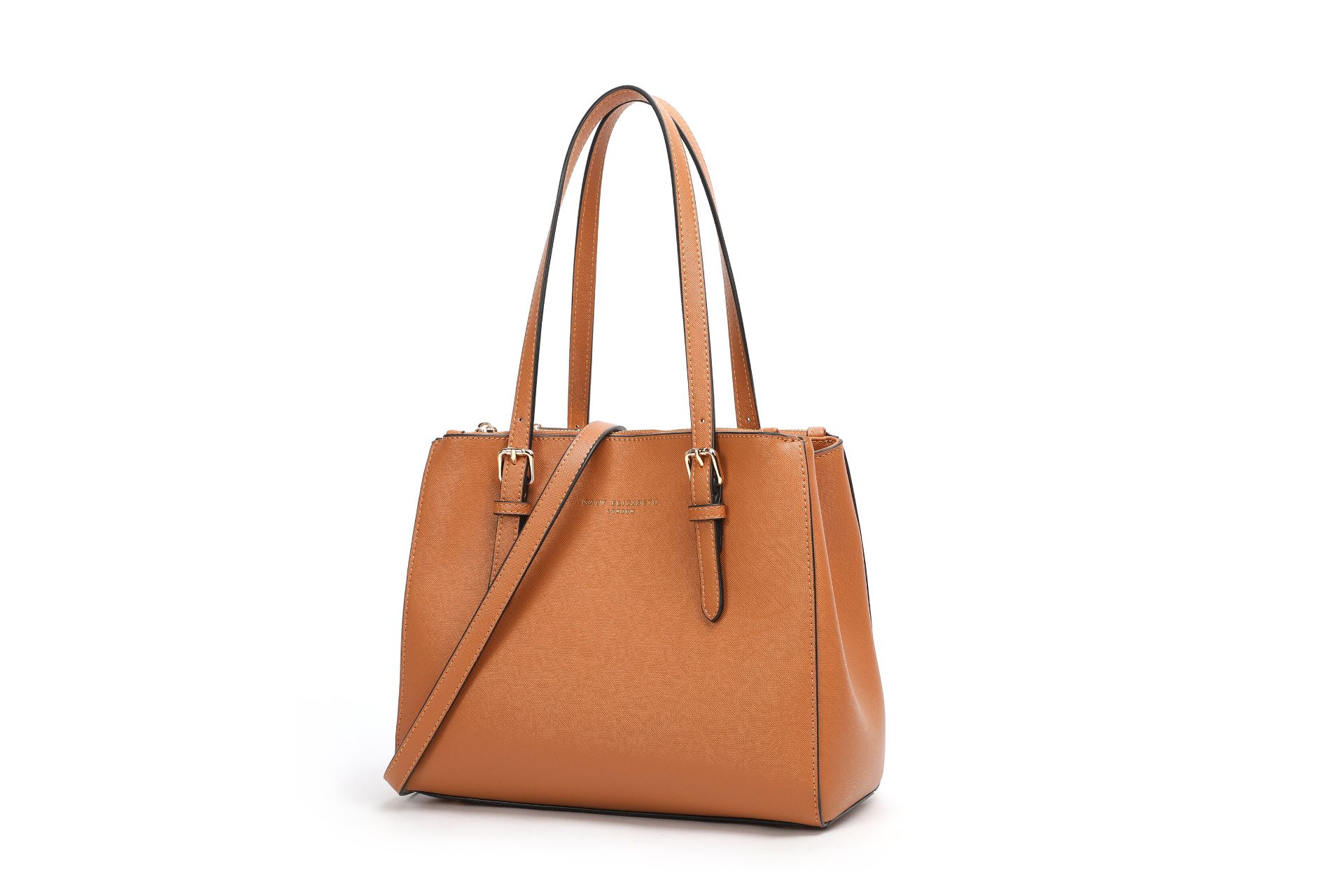 No VAT Brand New Special Edition Katy Elizabeth London Brown Medium Tote Bag With Detachable - Image 4 of 5