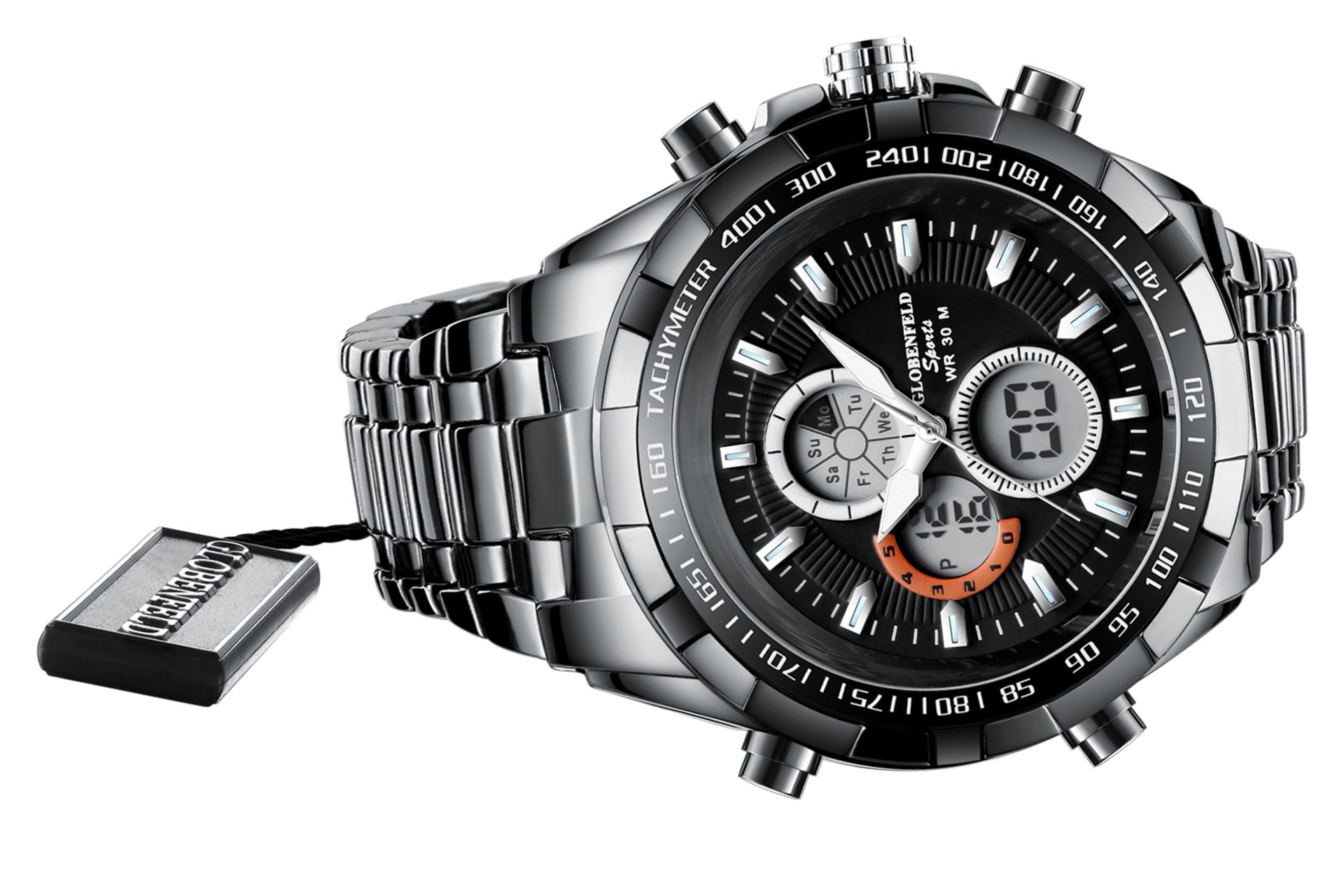 + VAT Brand New Globenfeld Sport Shark Grey Watch - Sony Battery - Stainless Steel Crown - High - Image 4 of 5