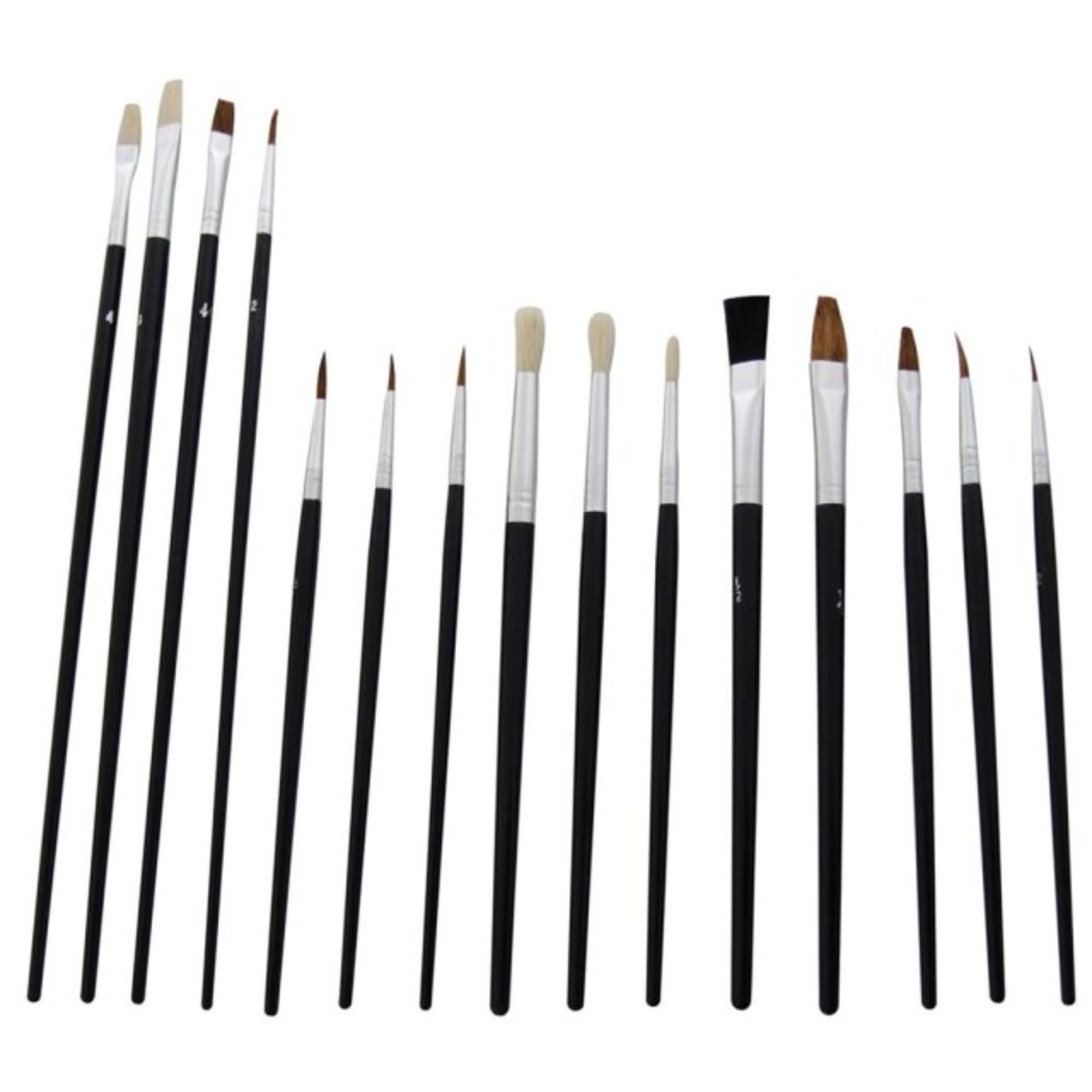 + VAT Brand New 15pc Paint Brush Set Being Suitable For Watercolours And Oils/Model Making Etc