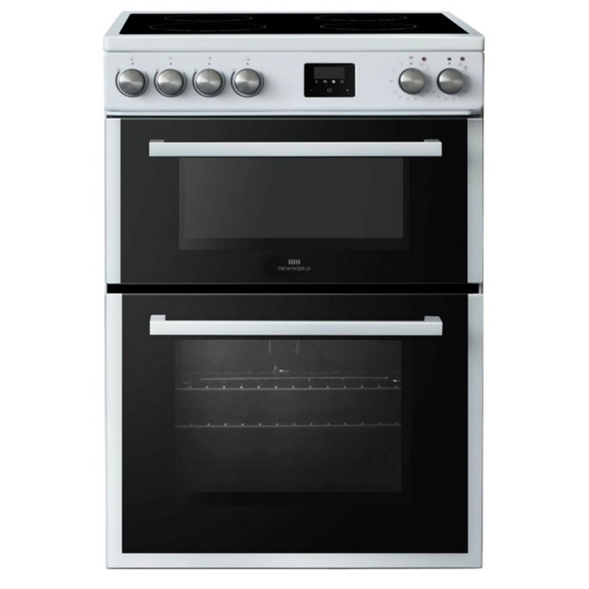 + VAT Grade A/B New World NWLS60DEW 60cm Double Electric Oven - 73 Litre Capacity Oven - 32 Litre