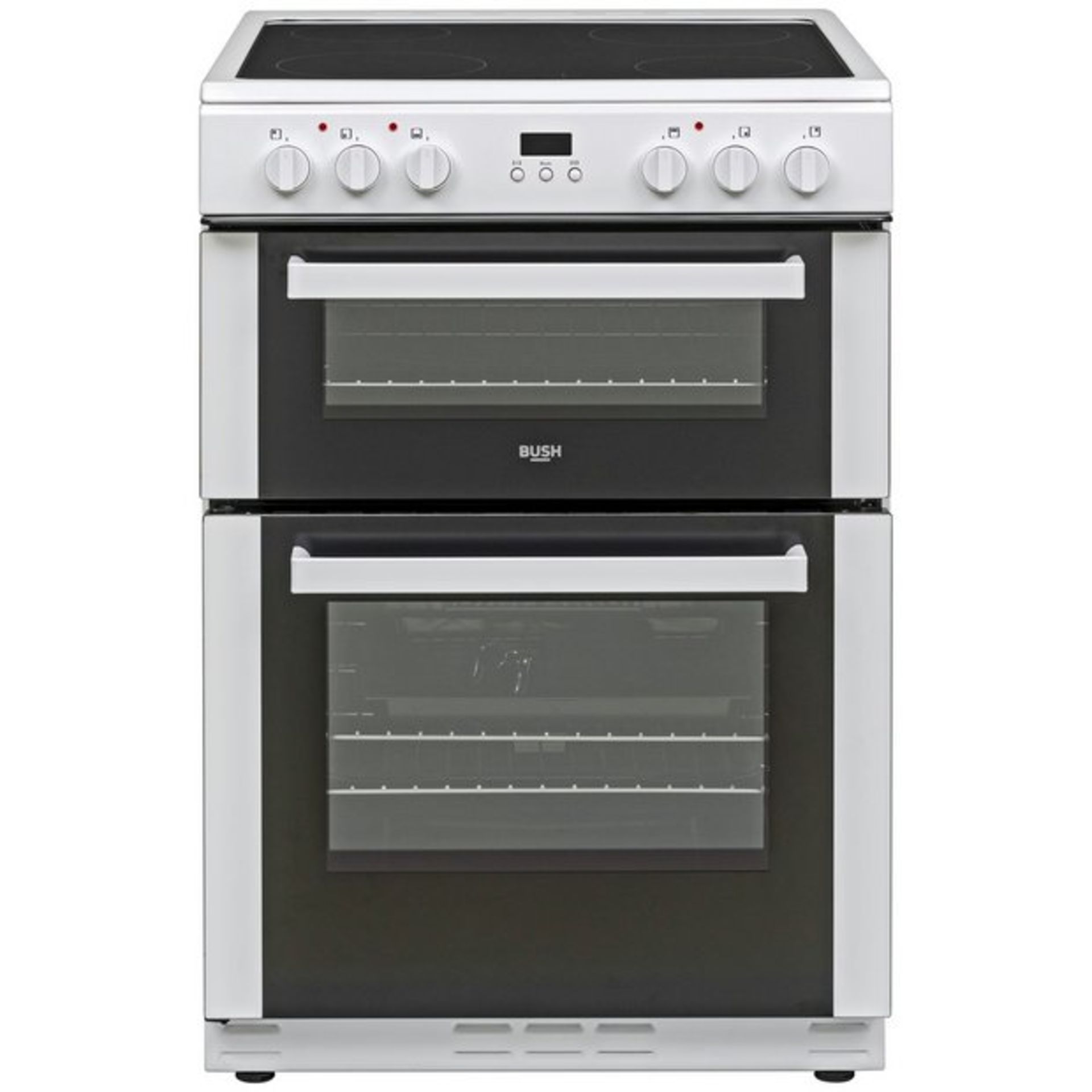 + VAT Grade A Bush BDBL60ELW 60cm Double Oven Electric Cooker - Oven Capacity 58 Litre - Second