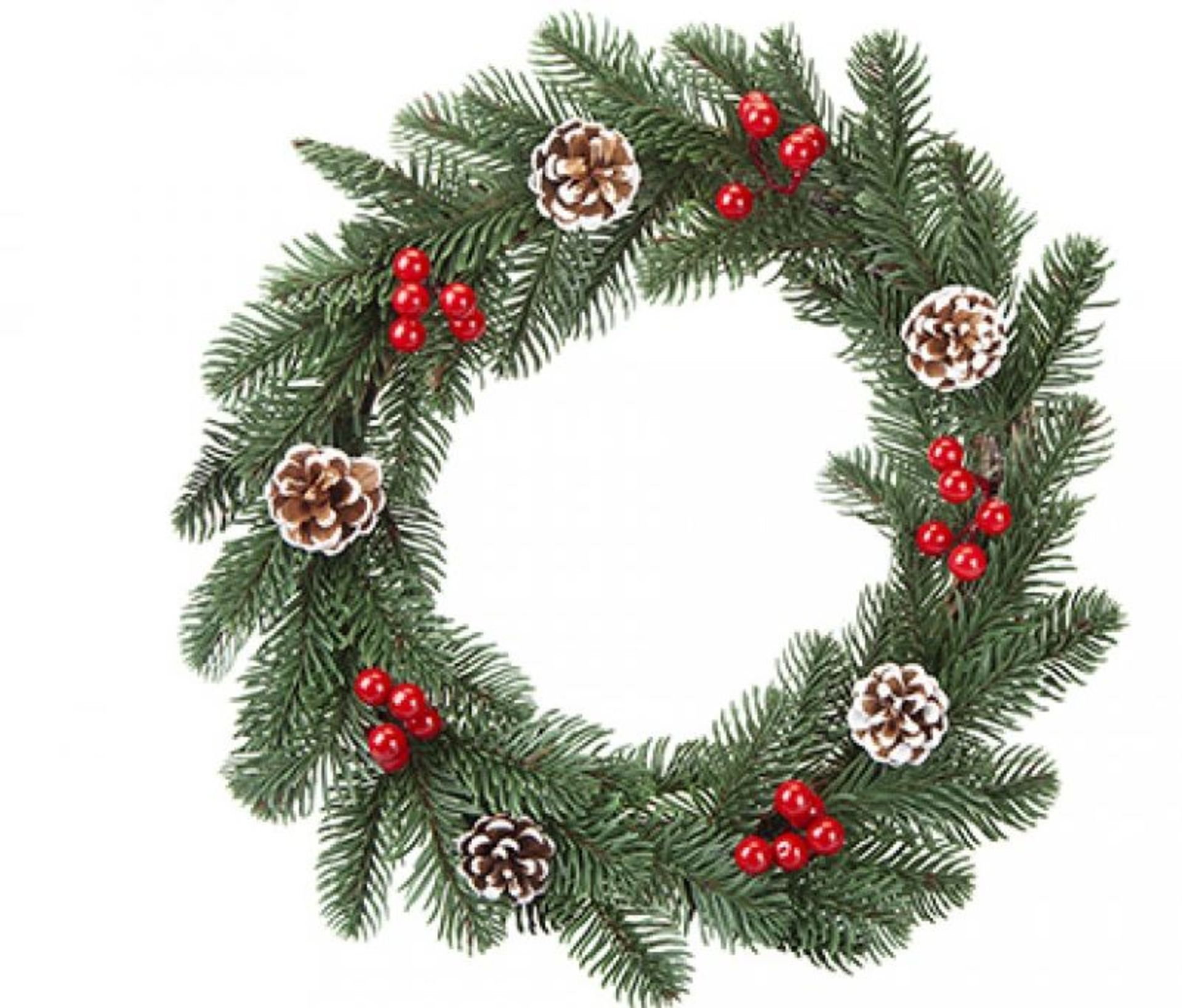 + VAT Brand New 35cm Snowy Pine & Berry Wreath