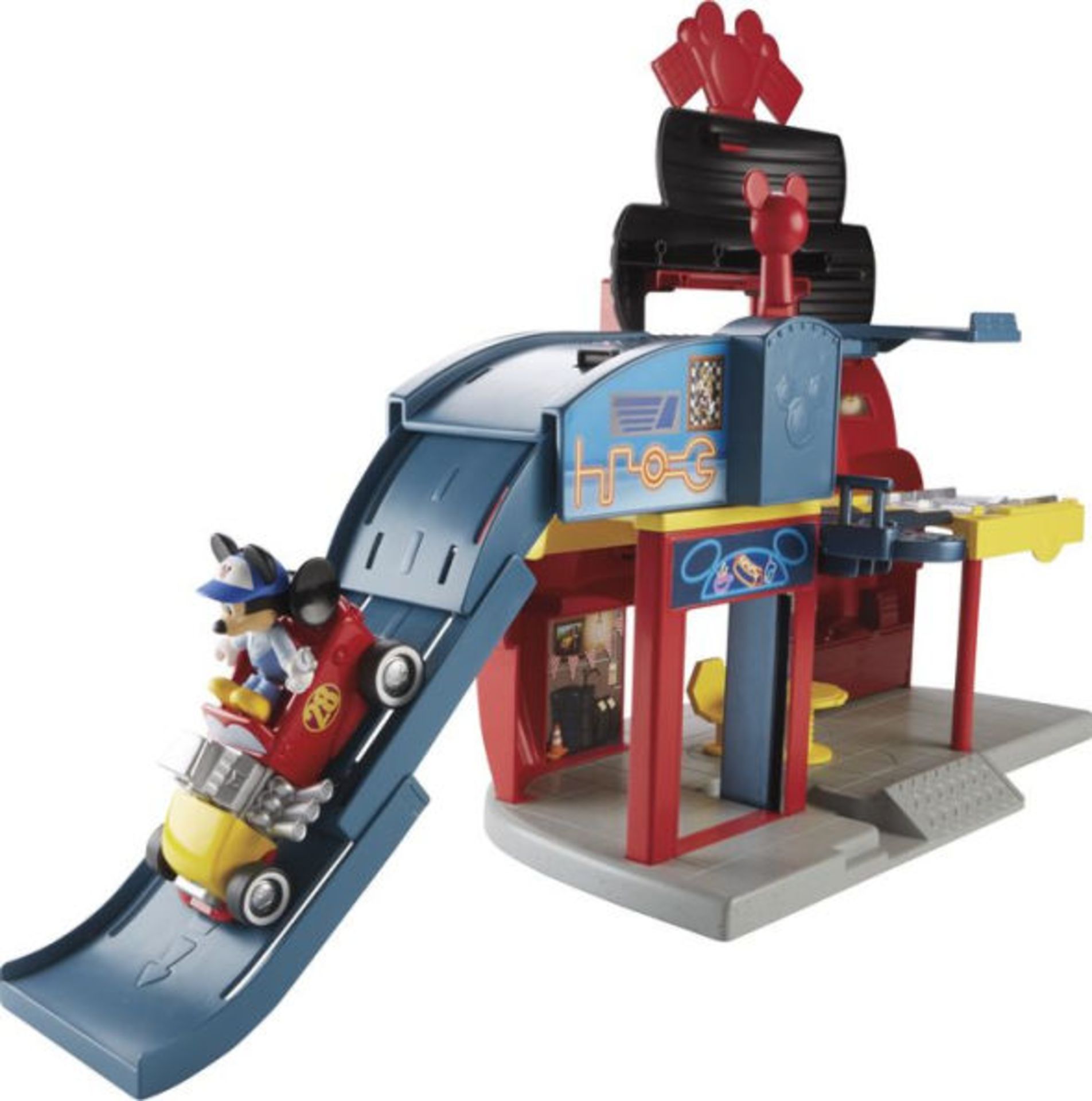 + VAT Brand New Disney Mickey and the Roadster Racers Garage - 3 Levels of Play - Rotating Car Lift - Image 2 of 2