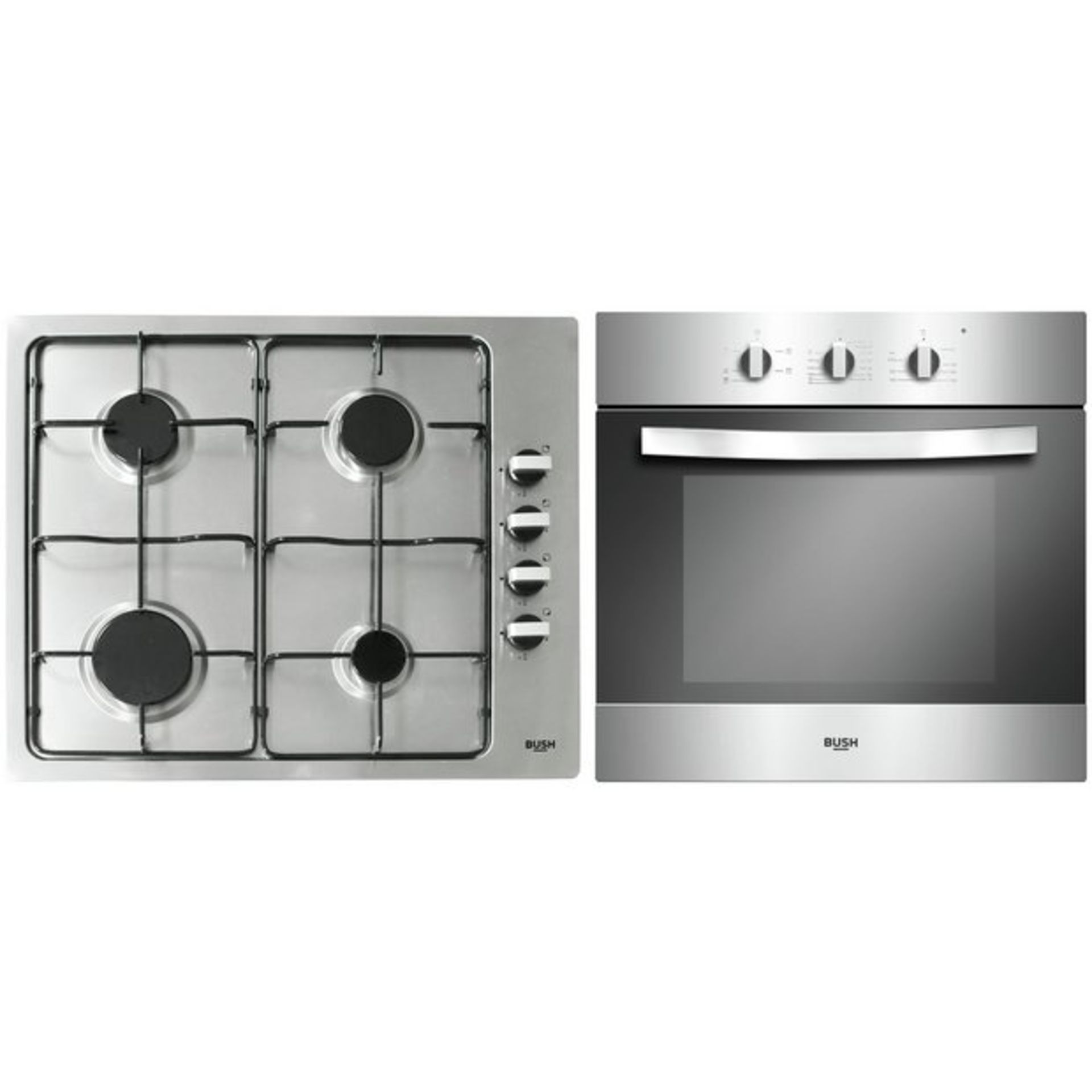 + VAT Grade A/B Bush LSBGHP Built In Electric Oven With Gas Hob Pack - 57 Litre Capacity Oven - ISP