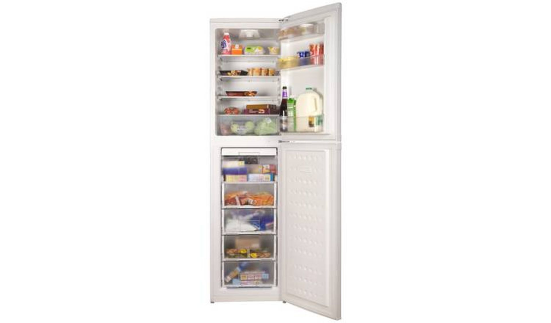 + VAT Grade A Beko CFG1501W Frost Free Fridge Freezer - A+ Energy Rating - Fridge Capacity 157