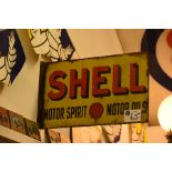 Shell double sided enamel sign