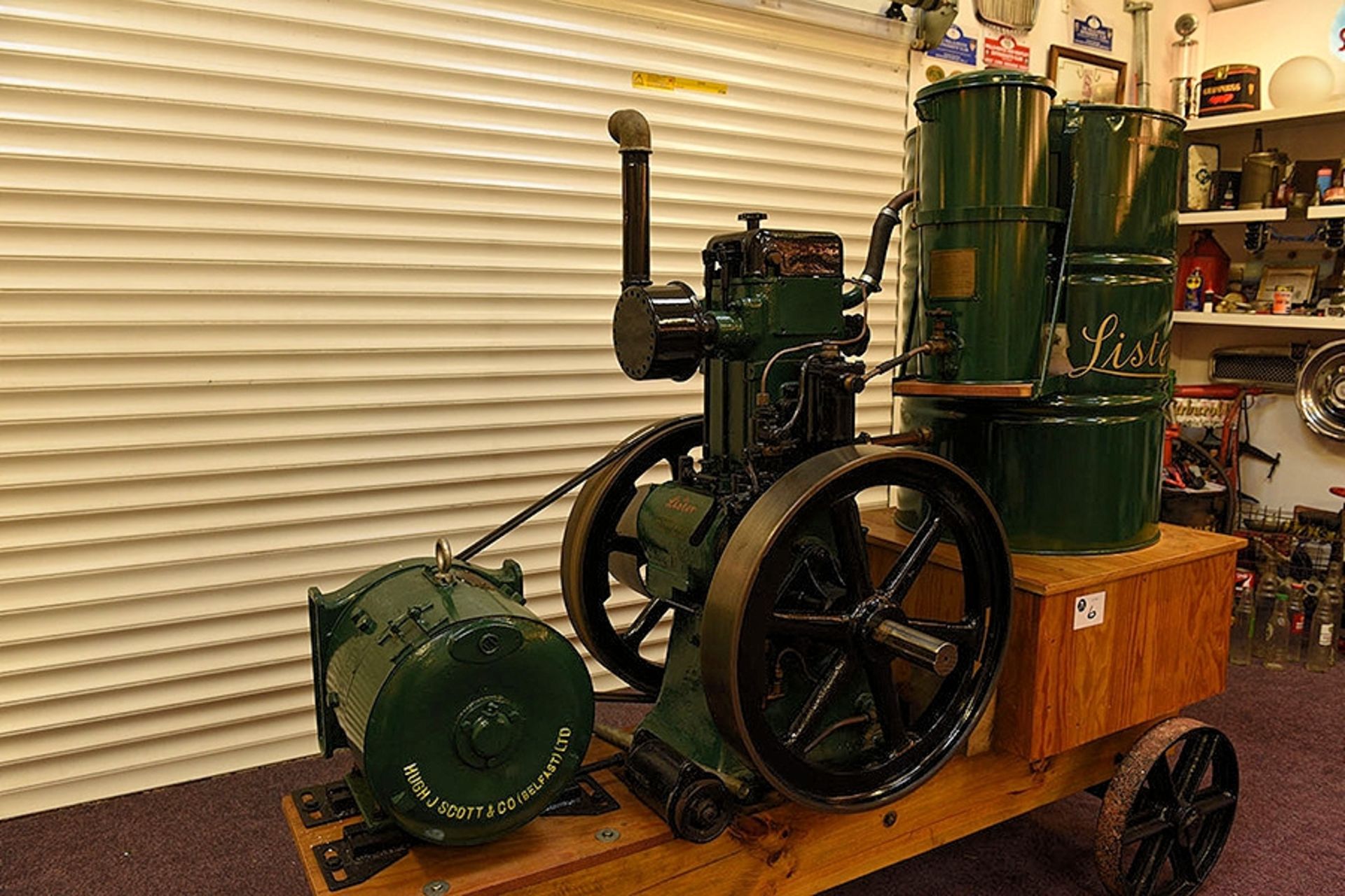 1940 Lister 5 HP water cooled diesel engined generator set ( fuel tank needs repaired ) - Image 4 of 10