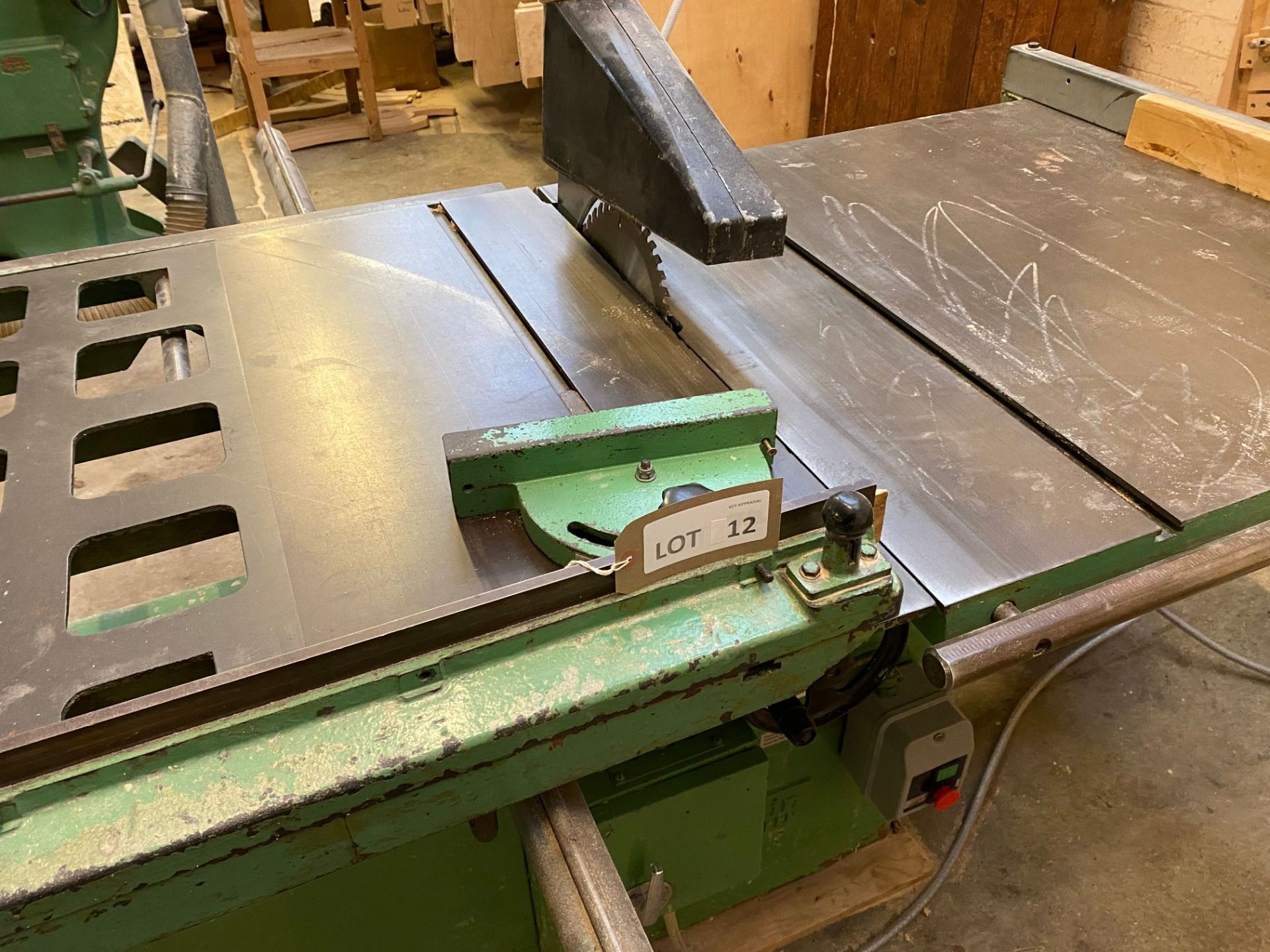 Wadkin Bursgreen 12BGP 12" panel saw, serial no: 701893 with sliding table & DC brake - Bild 2 aus 5