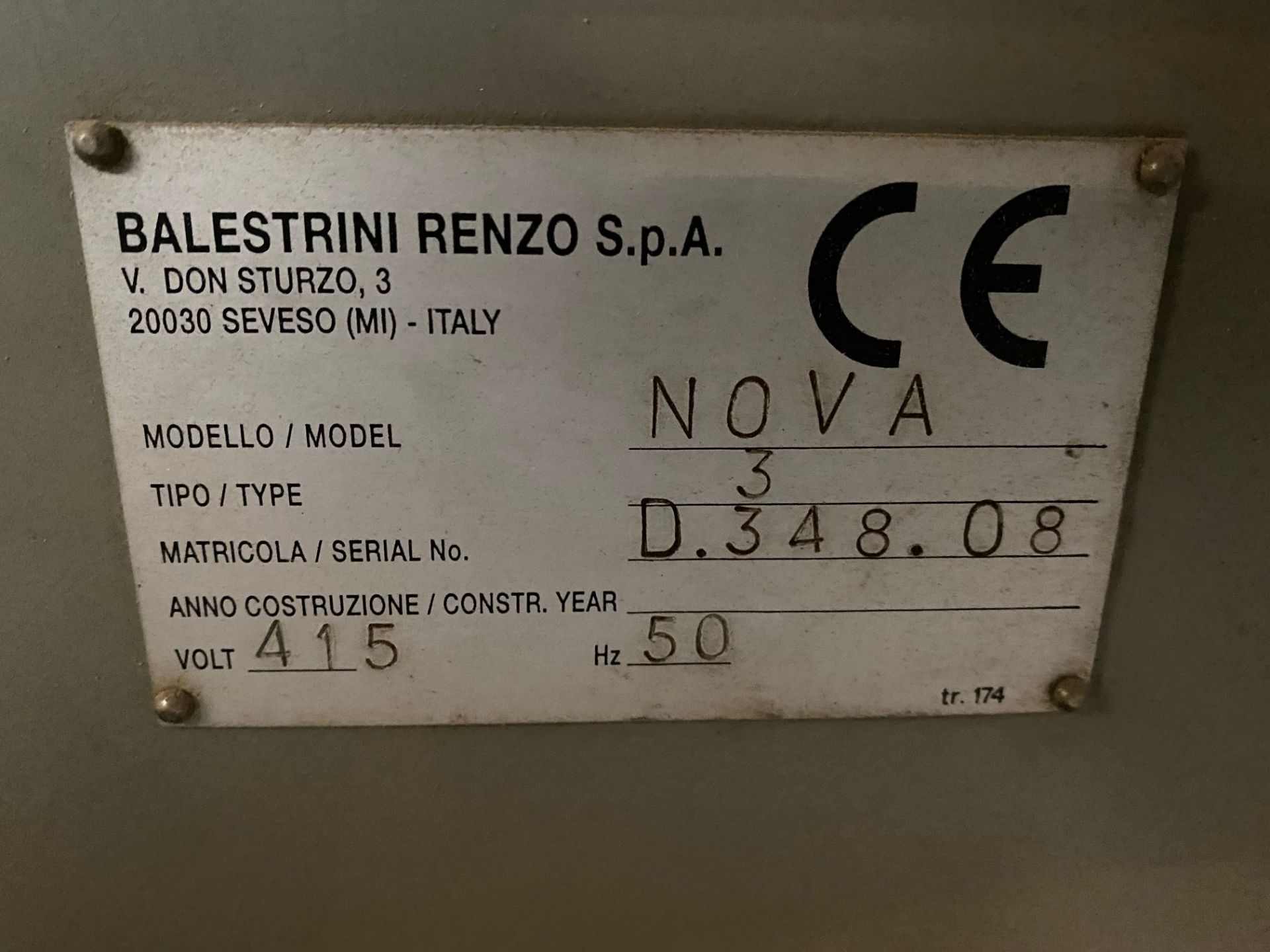 Balestrini Nova 3 double-sided round-end CNC tenoning machine, serial no: D.348.08 with Balestrini - Image 7 of 14