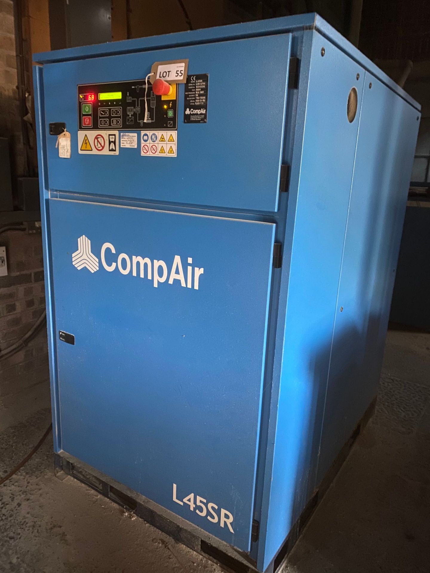 Compair L45SR 58Kw 13-bar air compressor, serial no: LSR-0714 (2004) (in outside shed)