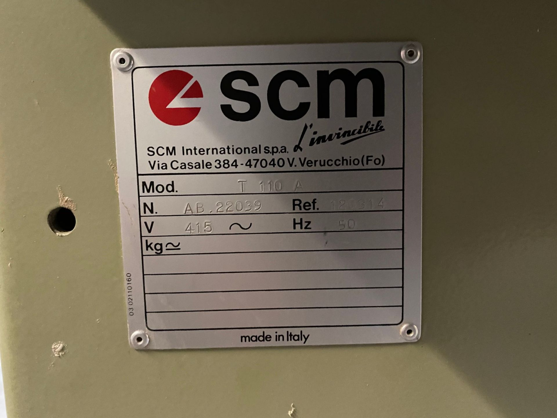 SCM T110A spindle moulder, serial no: AB.22039, ref. 120314 - Image 7 of 8