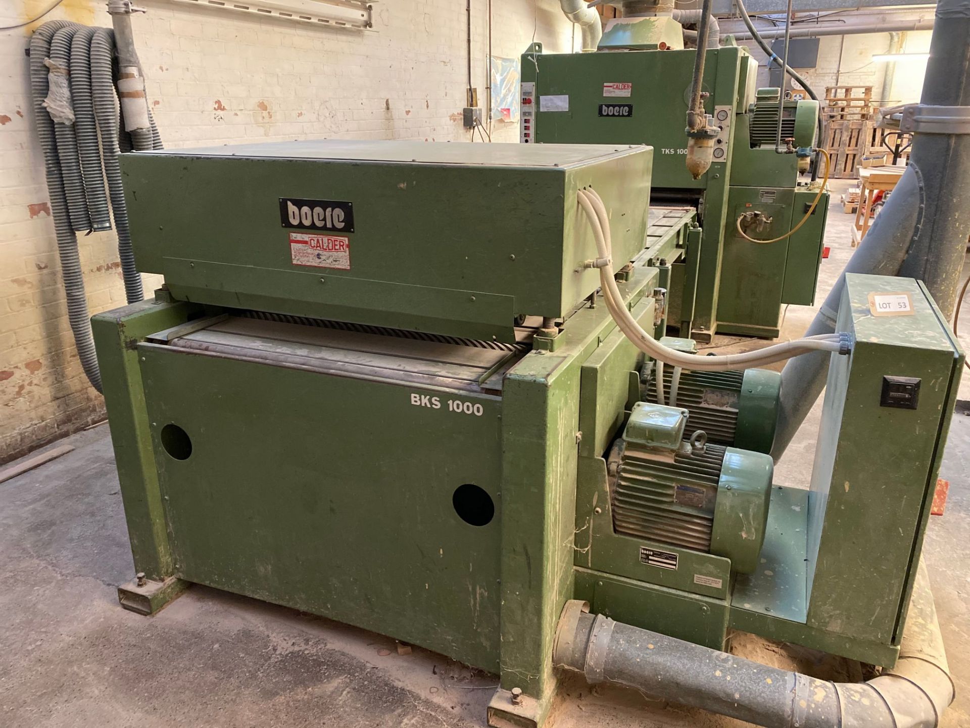 Boere BKS / TKS 1000 1m two-station sanding machine, serial nos: 82032637/82032633 with mobile