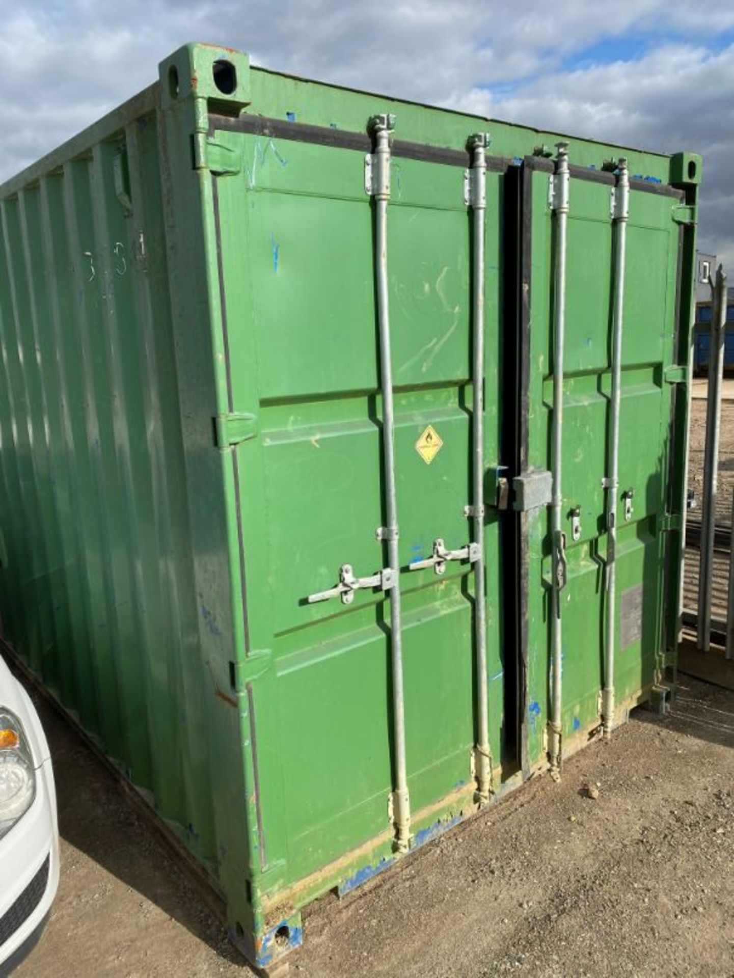 20' steel shipping container and contents as lotted