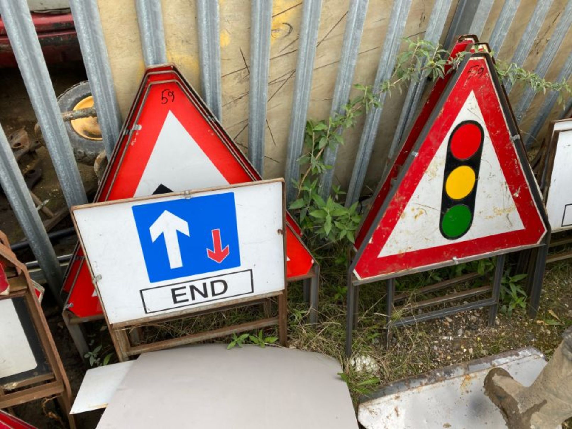 Qty various road signs and bollards, as lotted - Image 10 of 18