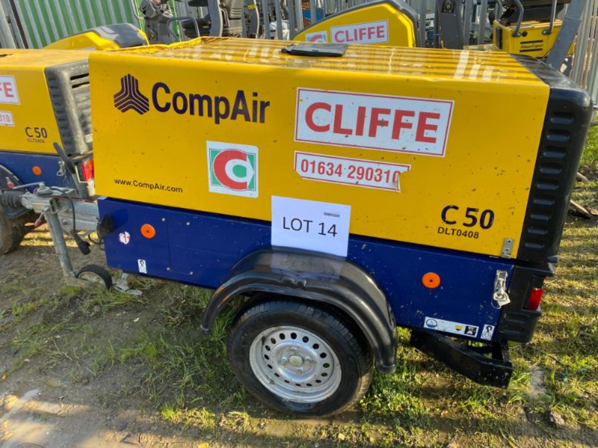 CompAir C50 DLT408 portable diesel engine compressor: serial no: WCA1E2910G1A30772 (2016): 540