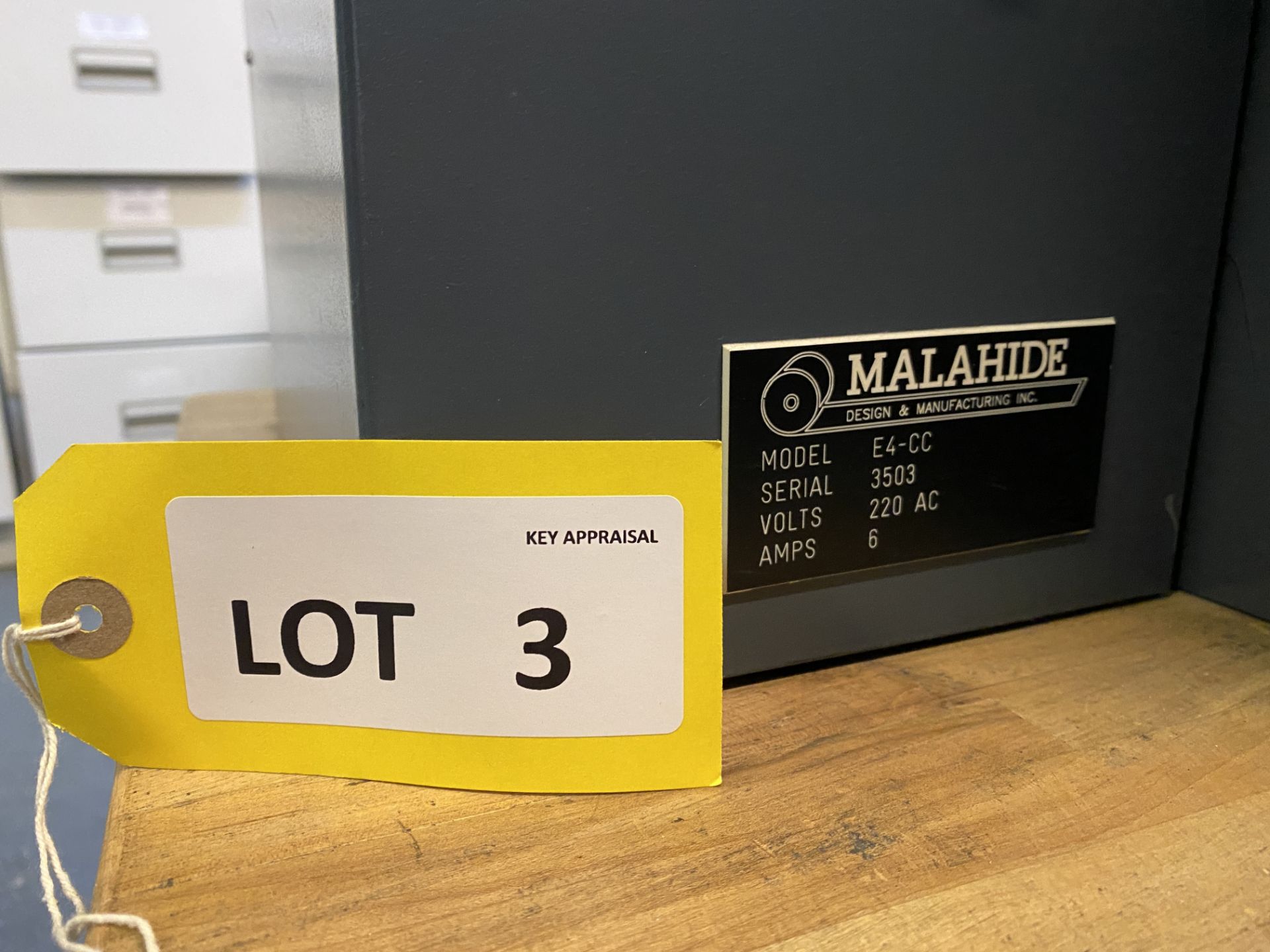 Malahide E4-CC plastic card hot foil stamping machine on stand, serial no: 3503 - Image 2 of 2