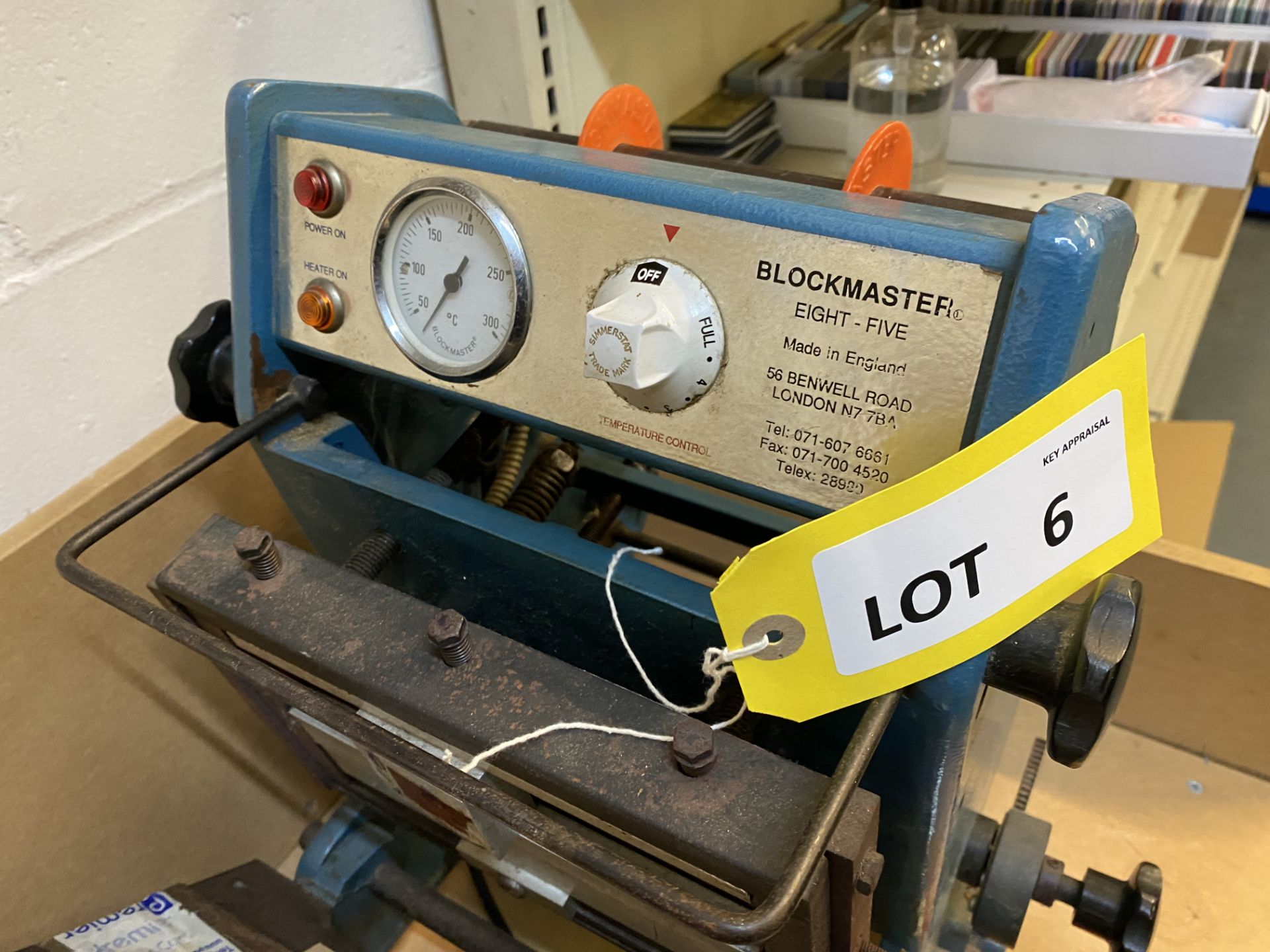 Blockmaster Eight-Five 8 x 5 manual hot foil stamping press, serial No: 1460