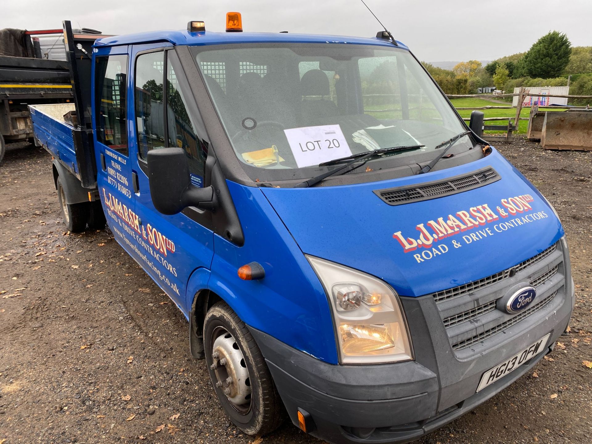 Ford Transit 125 T350 RWD 2.2D crew-cab diesel tipper truck, Date of Registration: 27.8.2013,