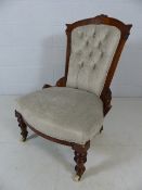 Edwardian chair with silver grey upholstery